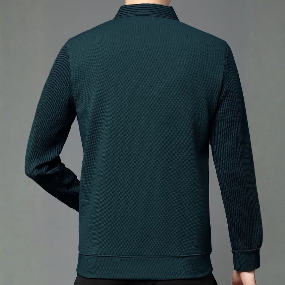 Layered Long Sleeve Shirt With Lapel For Men