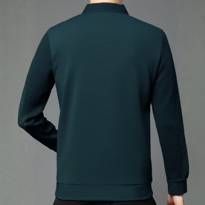 Layered Long Sleeve Shirt With Lapel For Men