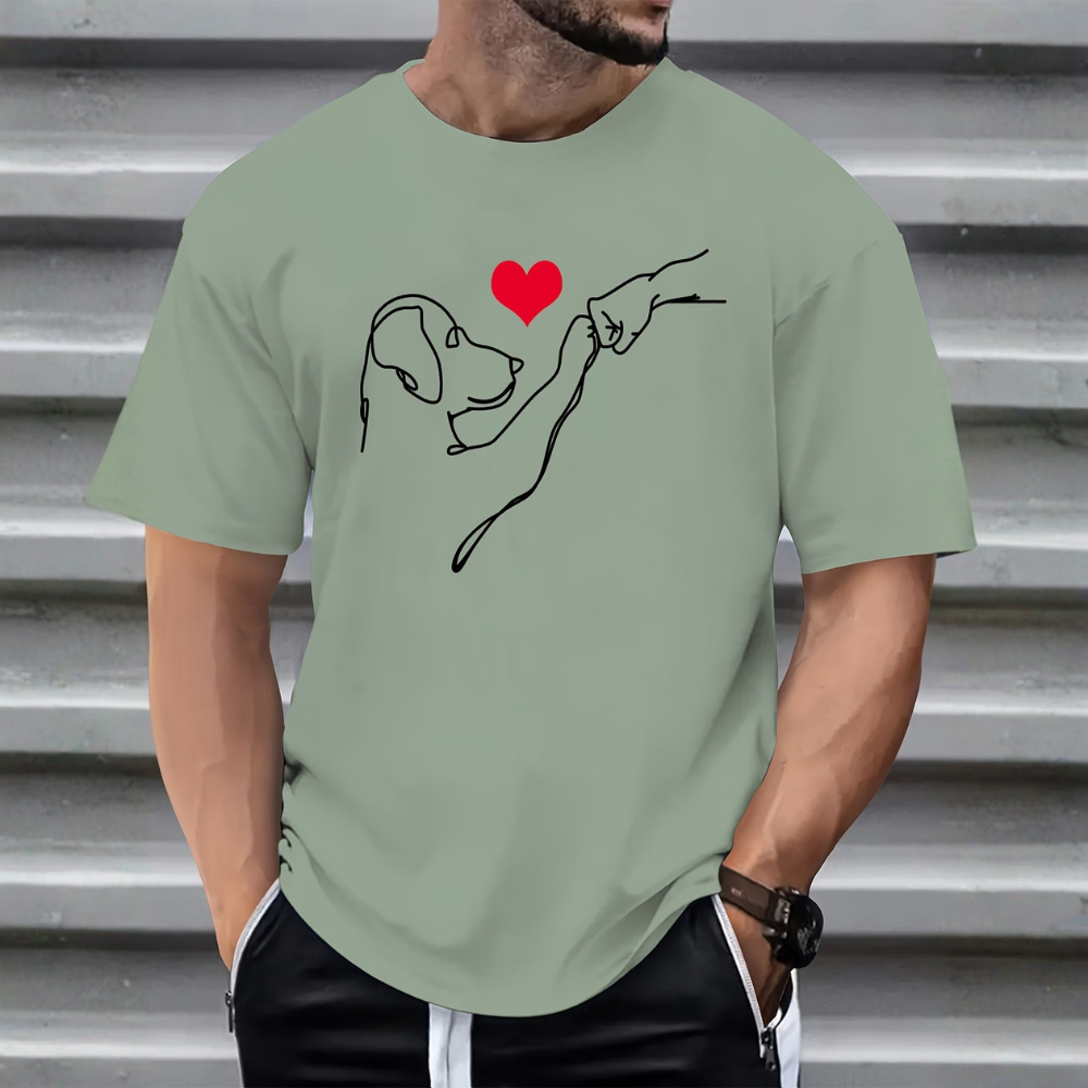 Casual And Versatile Short Sleeve Dog Printed T Shirt