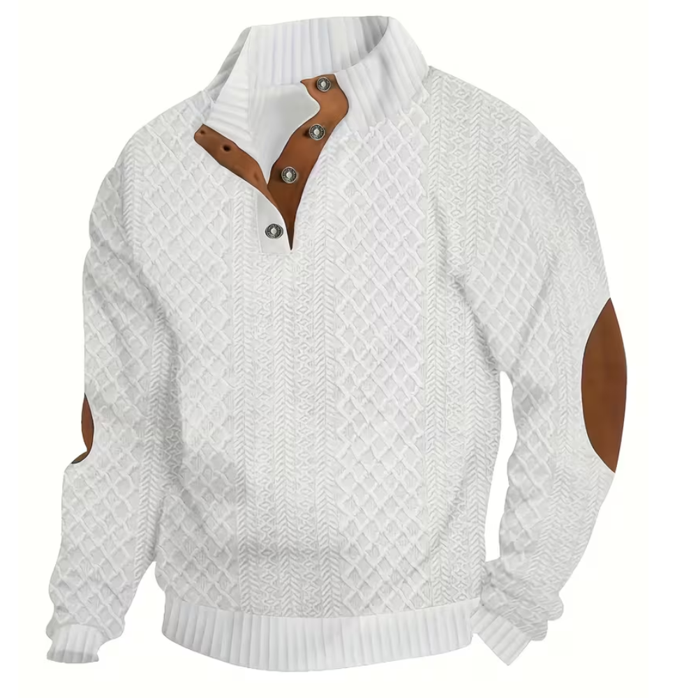 Casual Button Up Stand Collar Long Sleeve Outdoor Henley Shirt For Men