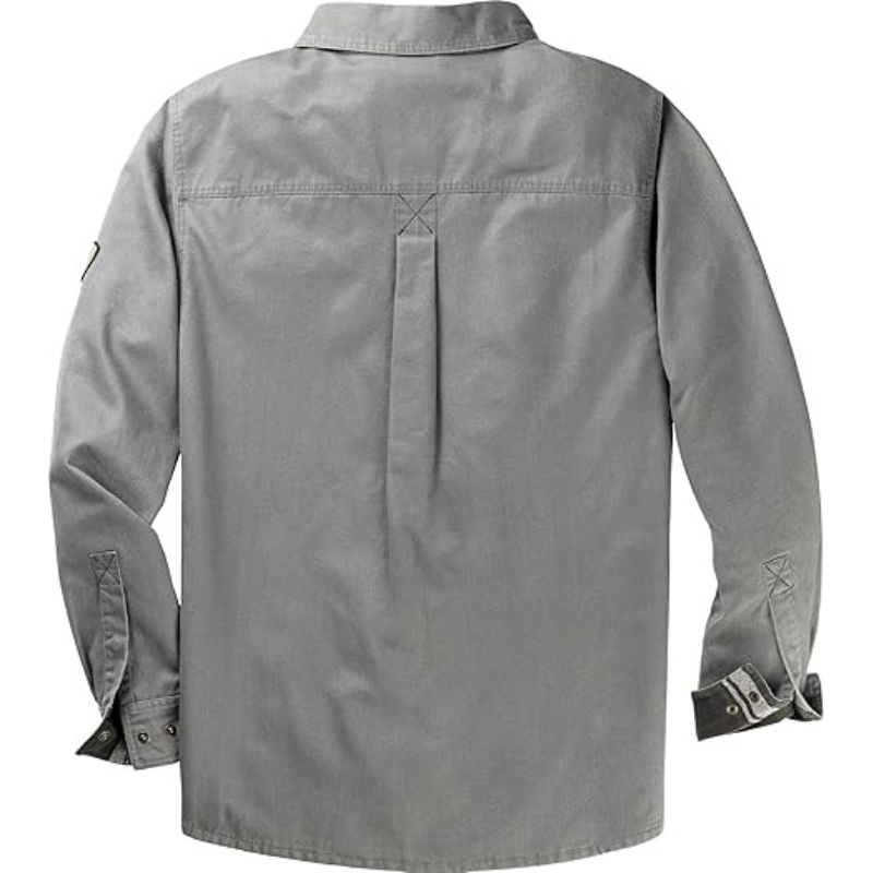 Mens Flannel Lined Shirt Jacket Waxed Cotton Water Resistant