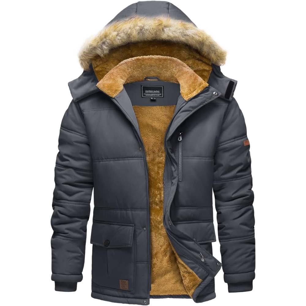 Men's Winter Jacket with Hood Water Repellent Windproof Thicken Parka Winter Coat