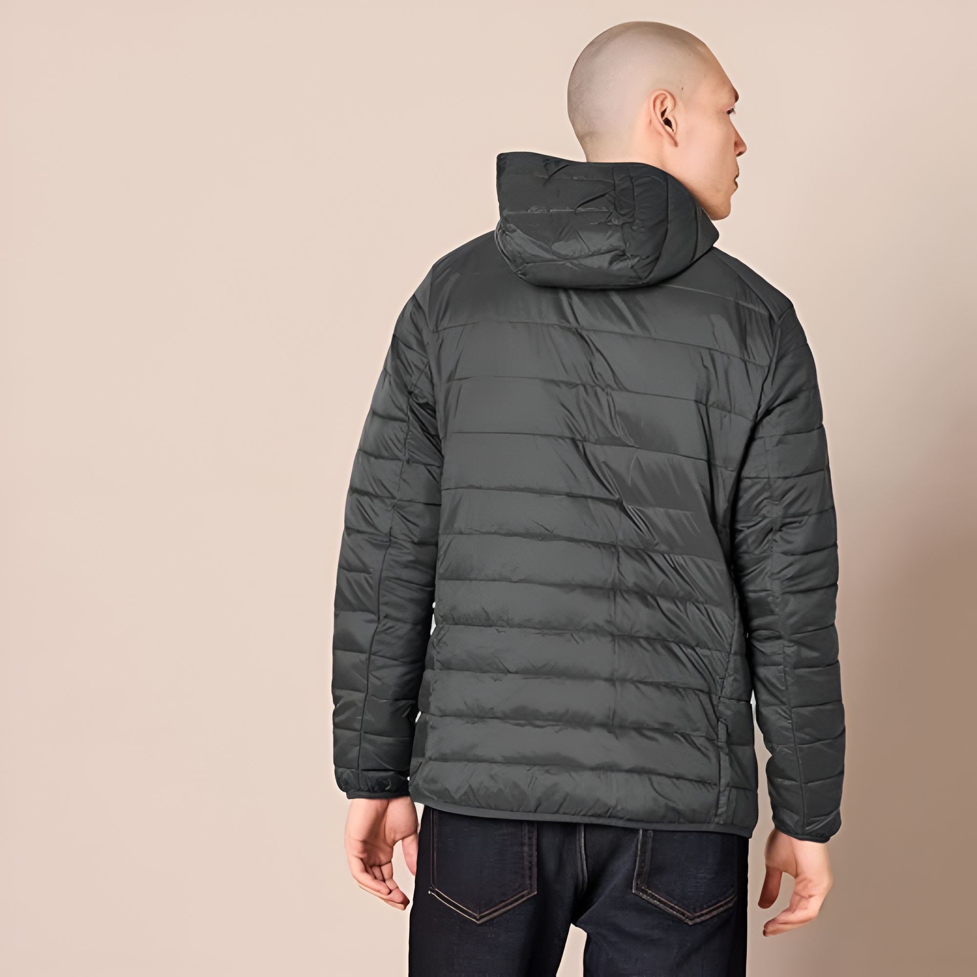 Men's Lightweight Water-Resistant Packable Hooded Puffer Jacket 