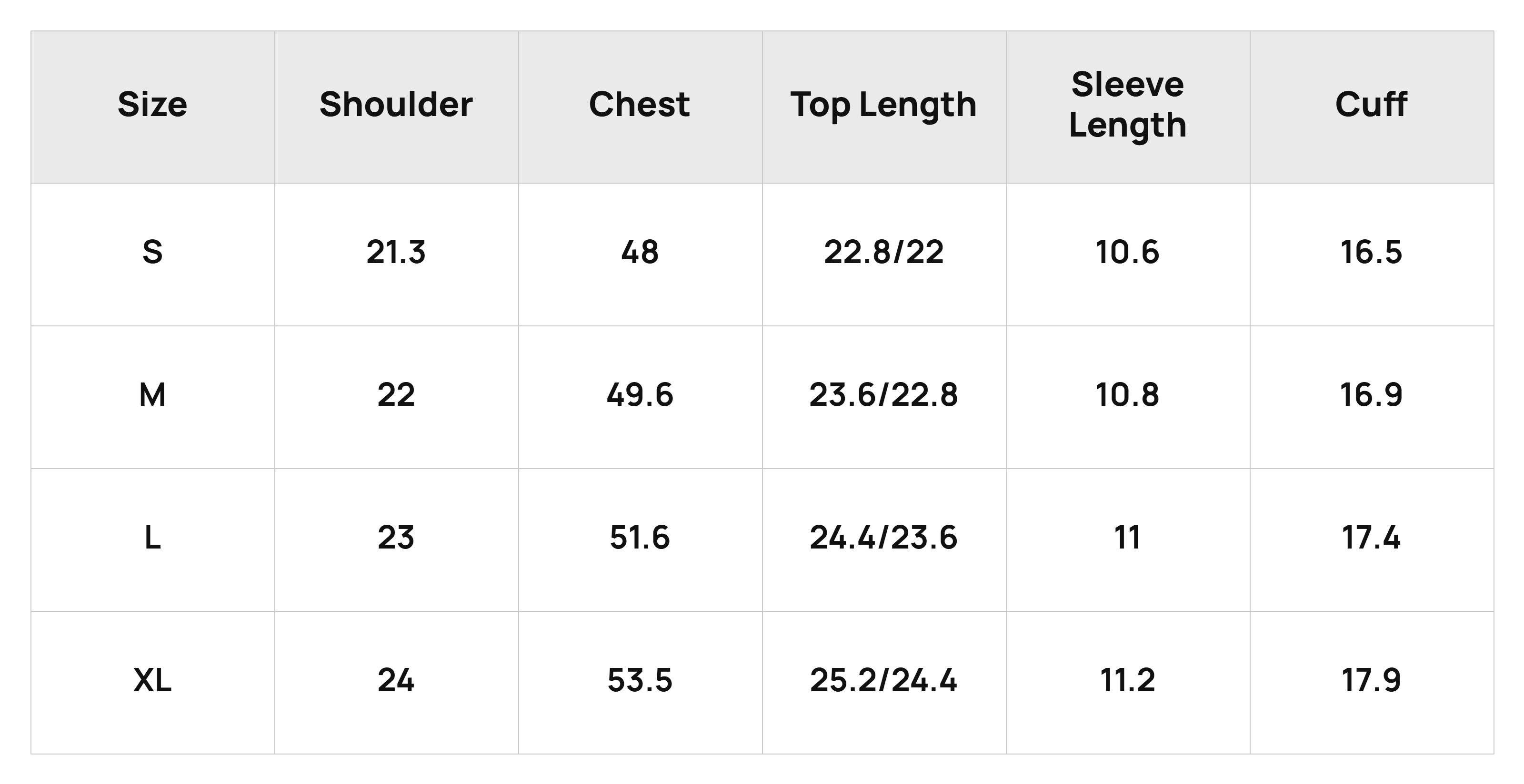 Size Chart