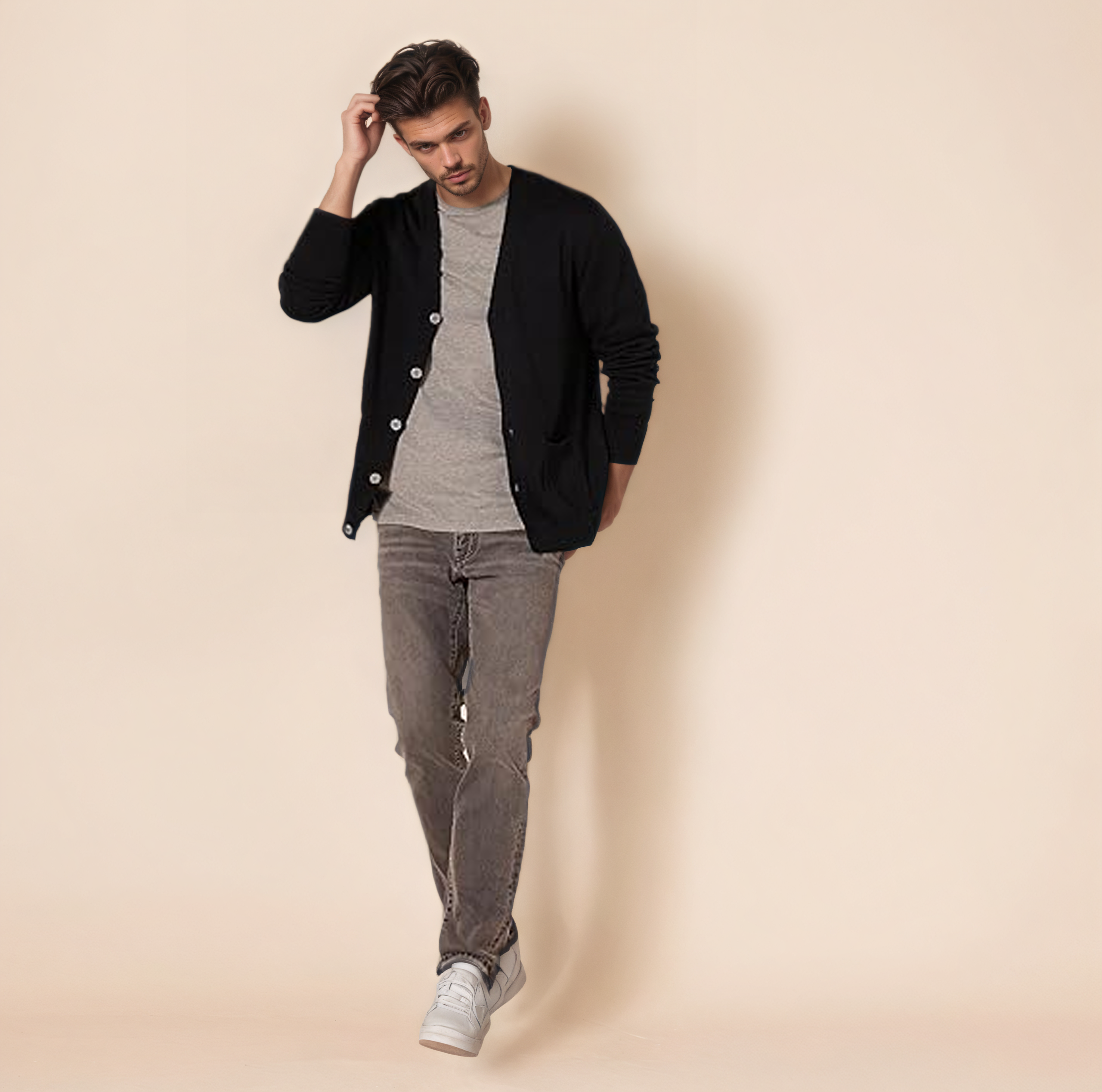 Button Front Knit Cardigan Long Sleeve