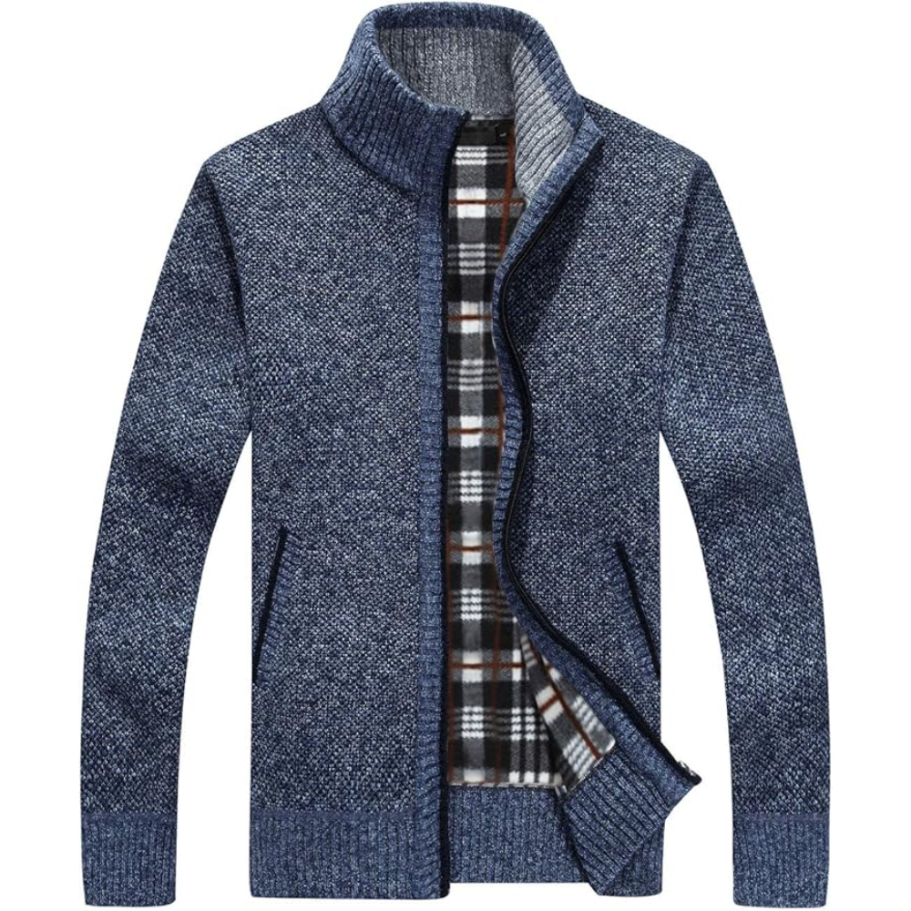 Full Zip Knit Cardigan With Pockets