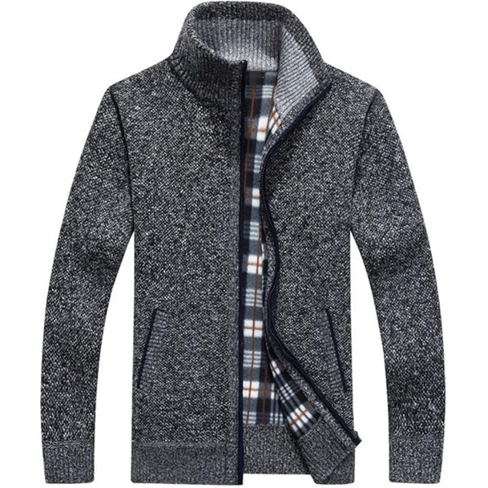 Full Zip Knit Cardigan With Pockets