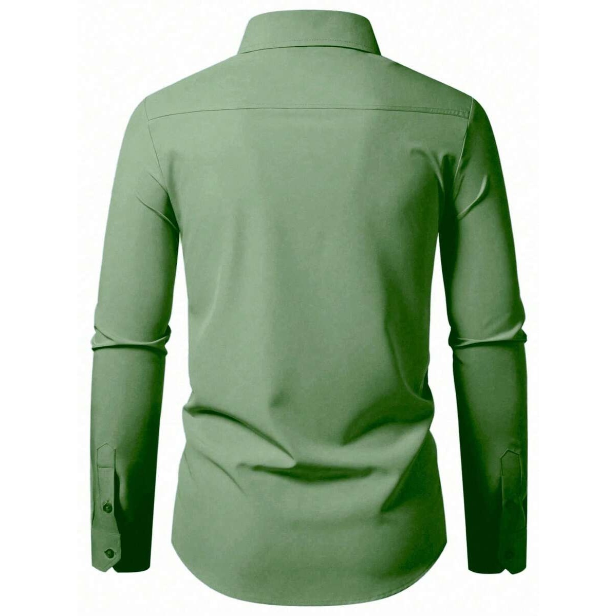 Casual Solid Formal Long Sleeve Dress For Men