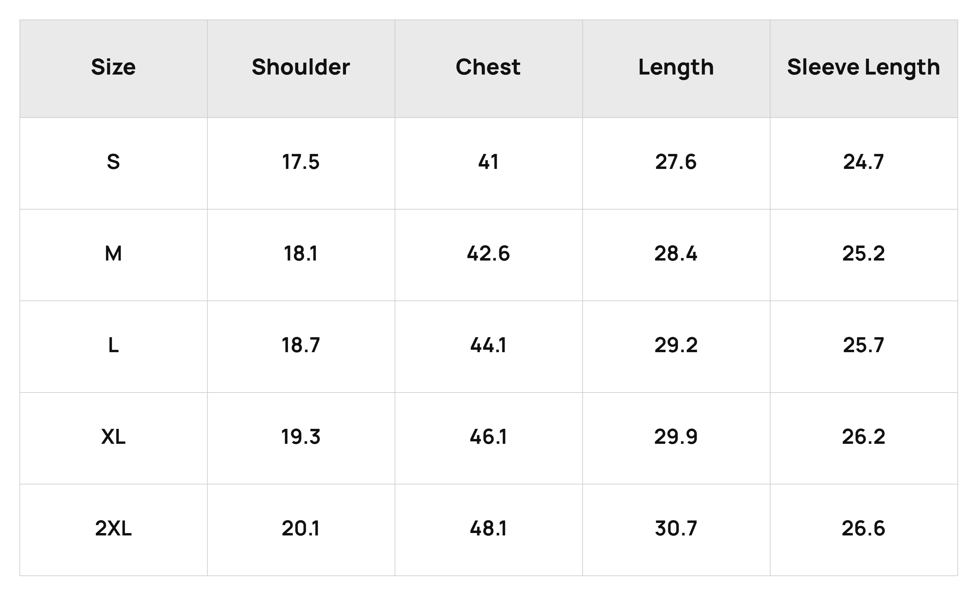 Size Chart