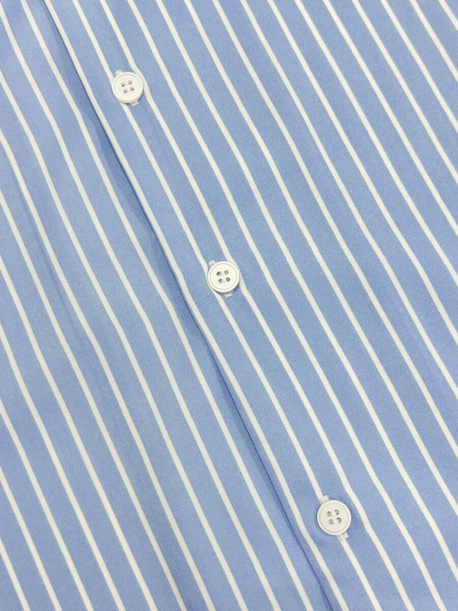Manfinity Dauomo Men's Striped Minimalist Casual Long Sleeve Shirt - Blue - View 4