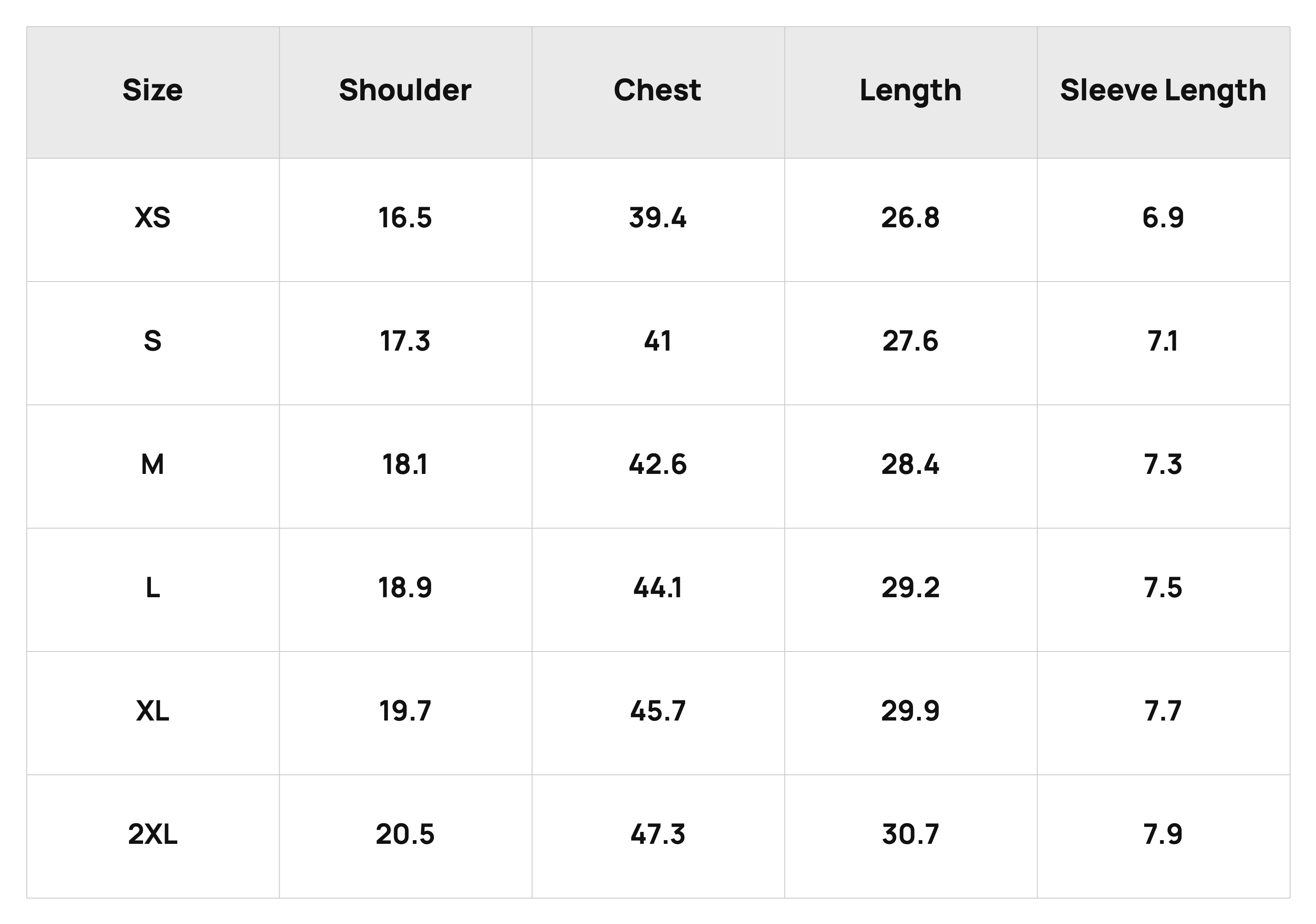 Size Chart