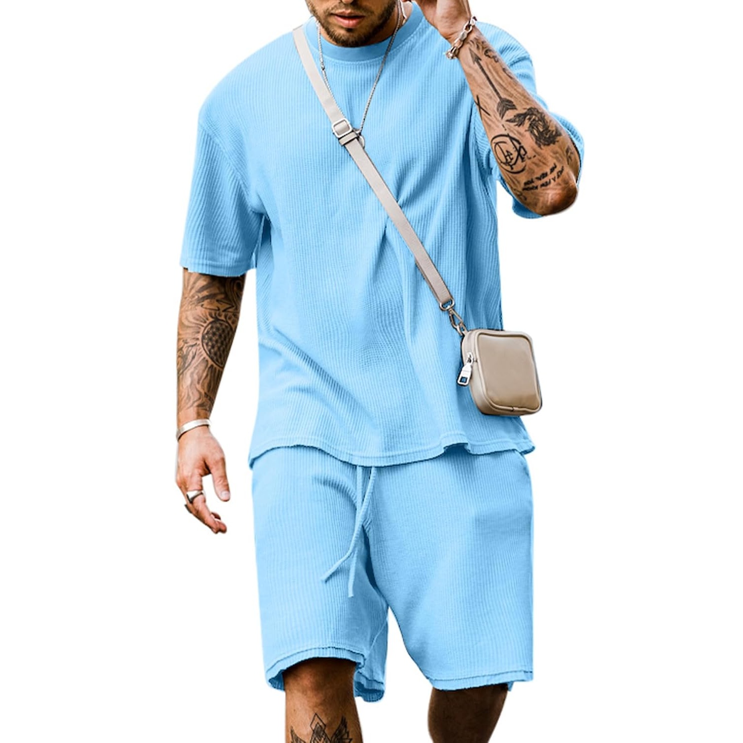 Casual Summer Shorts And Shirt Set For Men