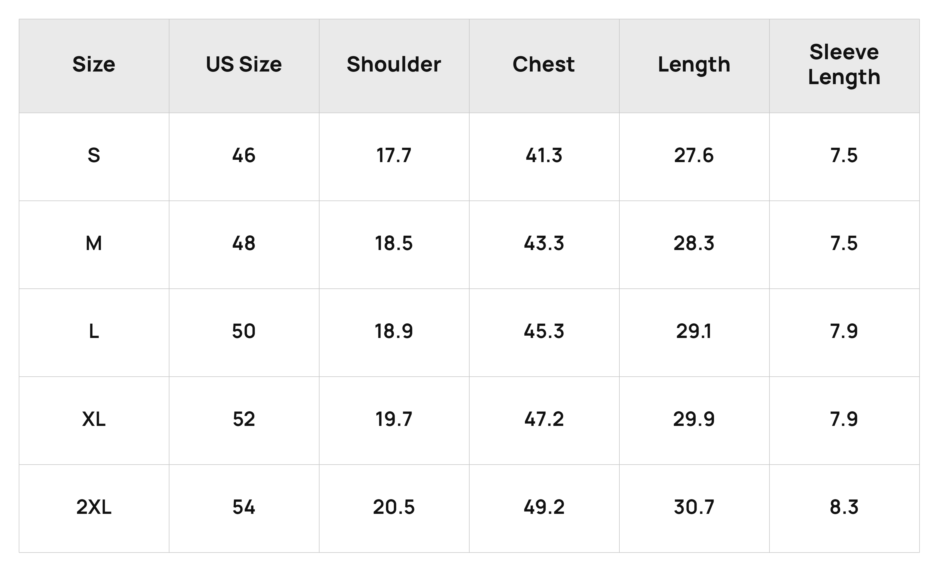 Size Chart