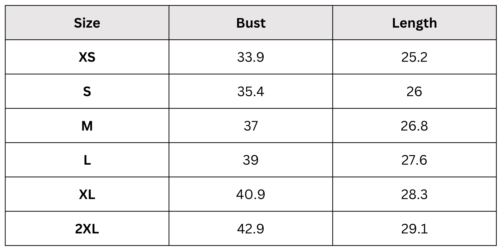 Size Chart