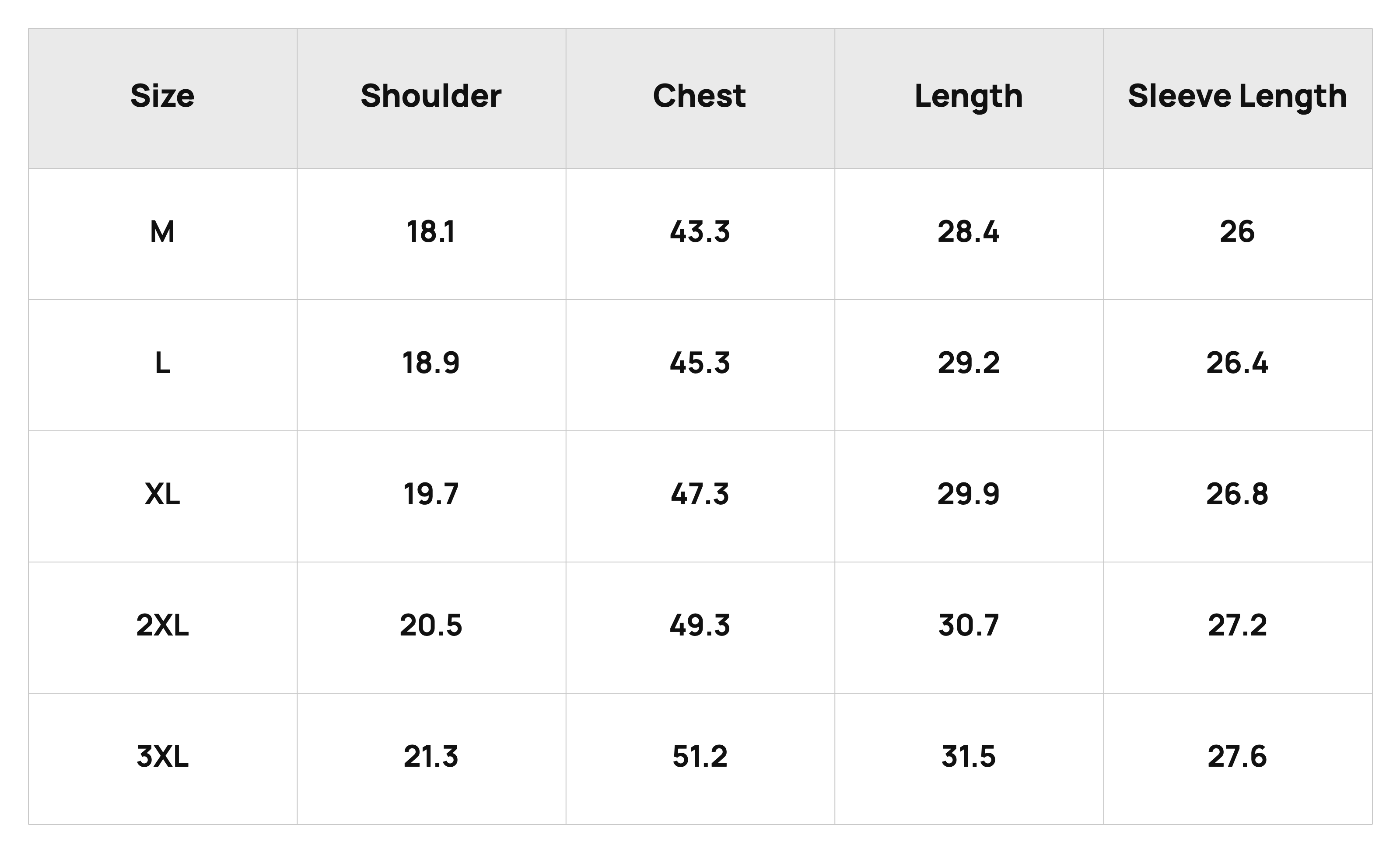 Size Chart