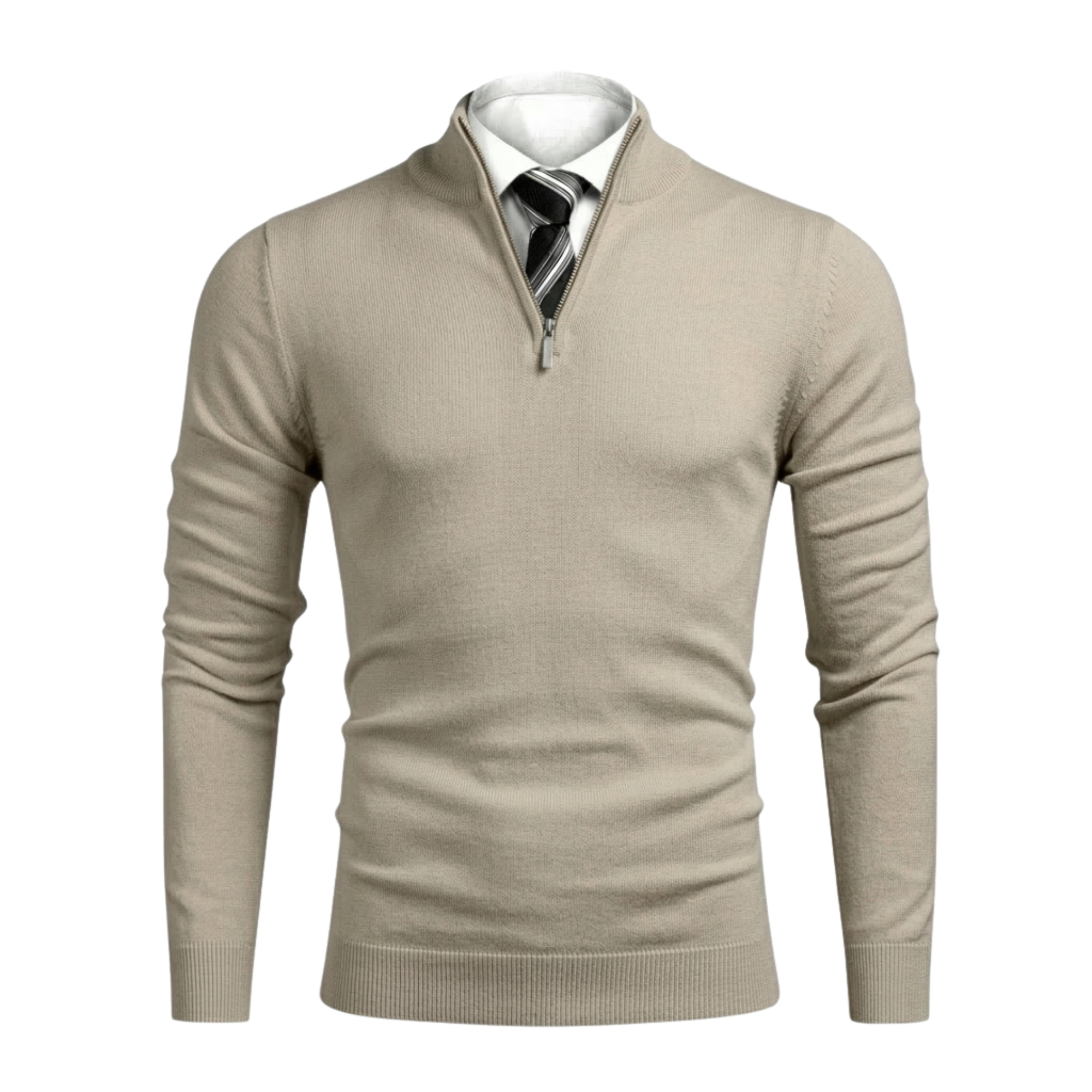 Slim Fit Quarter Zip Knit Pullover