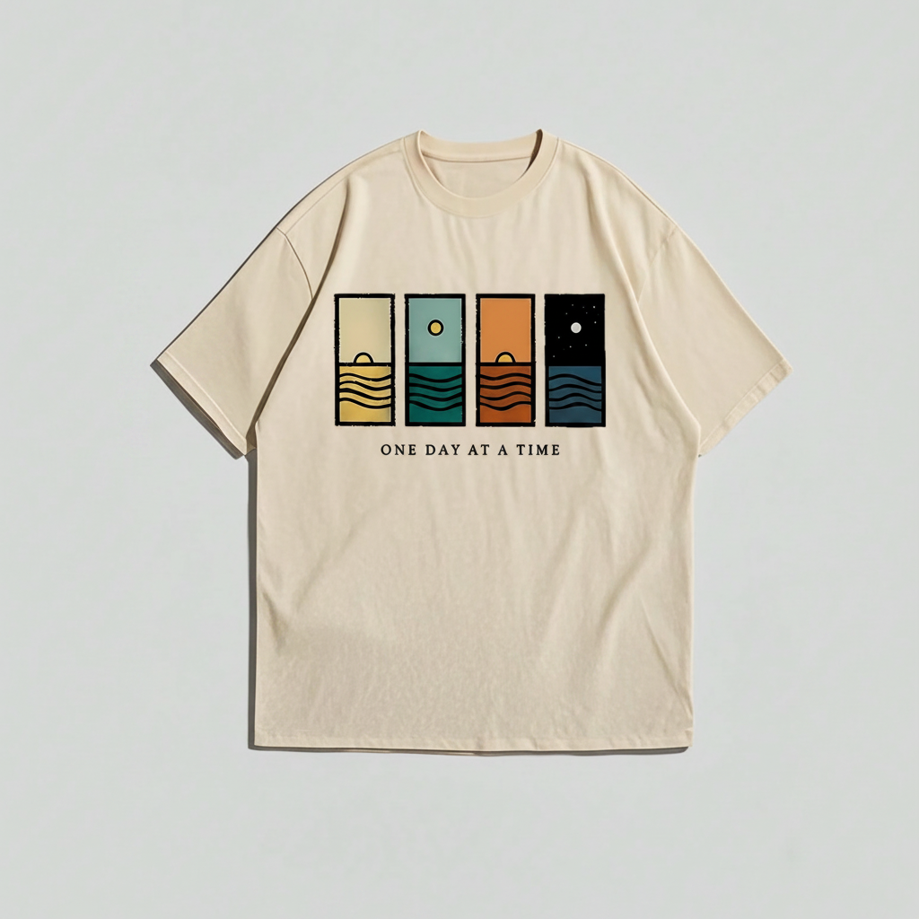 Graphic Print Crew Short Sleeve Cotton T Shirt For Men
