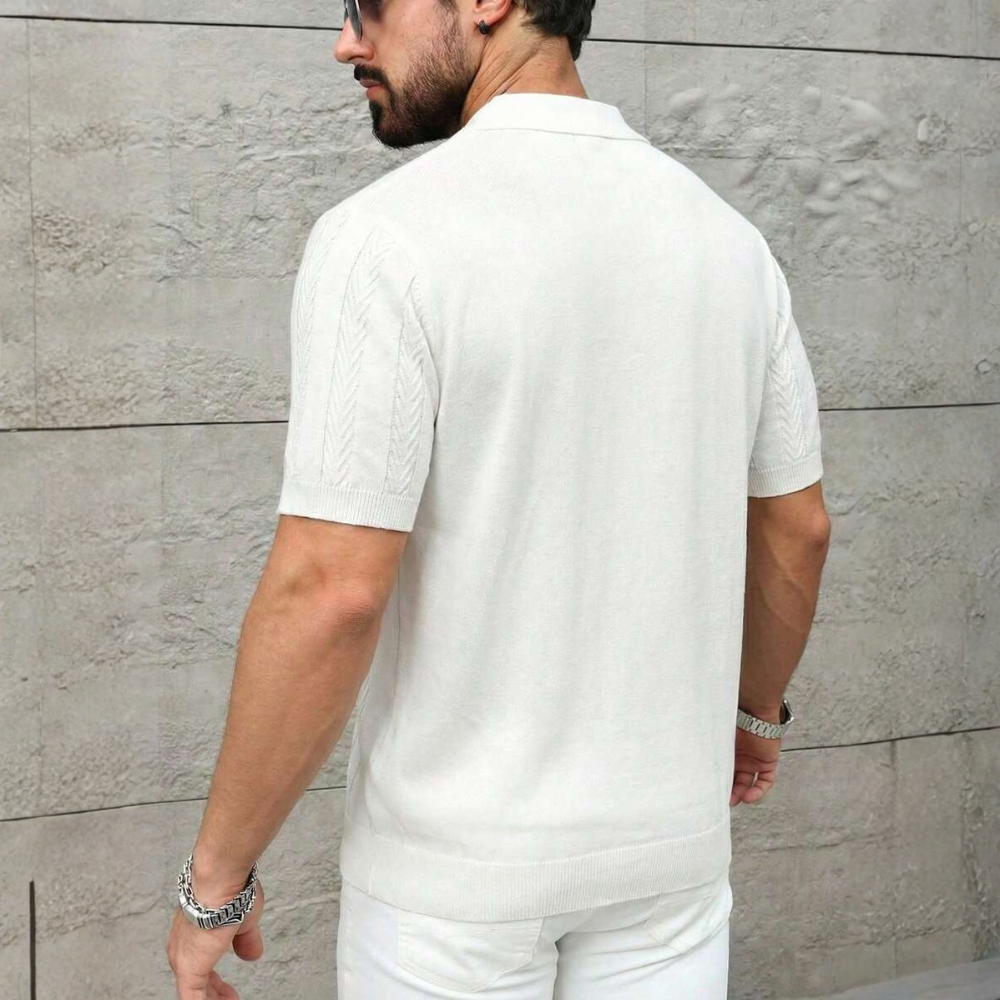 Mens Summer Casual Short Sleeve Knit