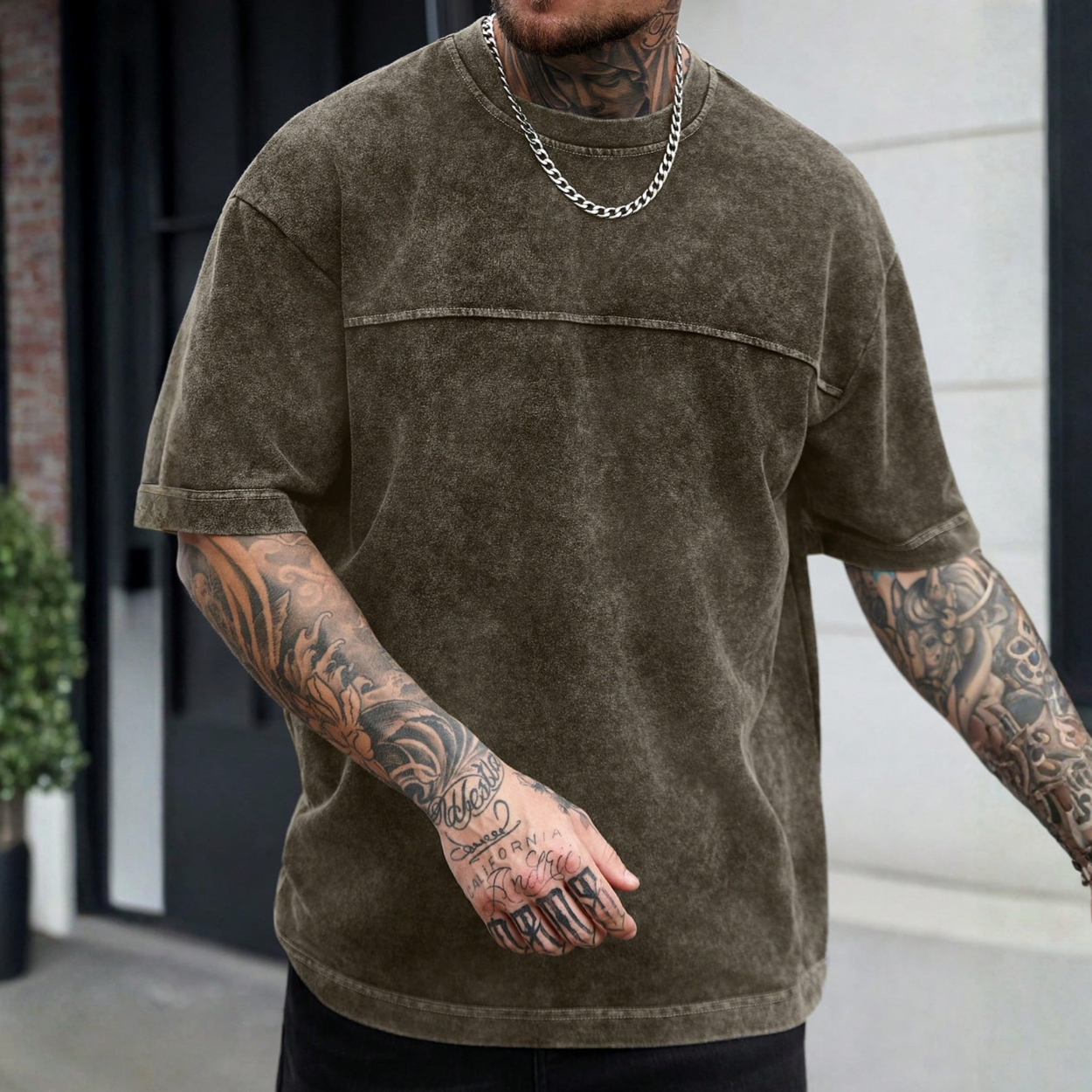 Casual Washed Short Sleeve T Shirt For Men