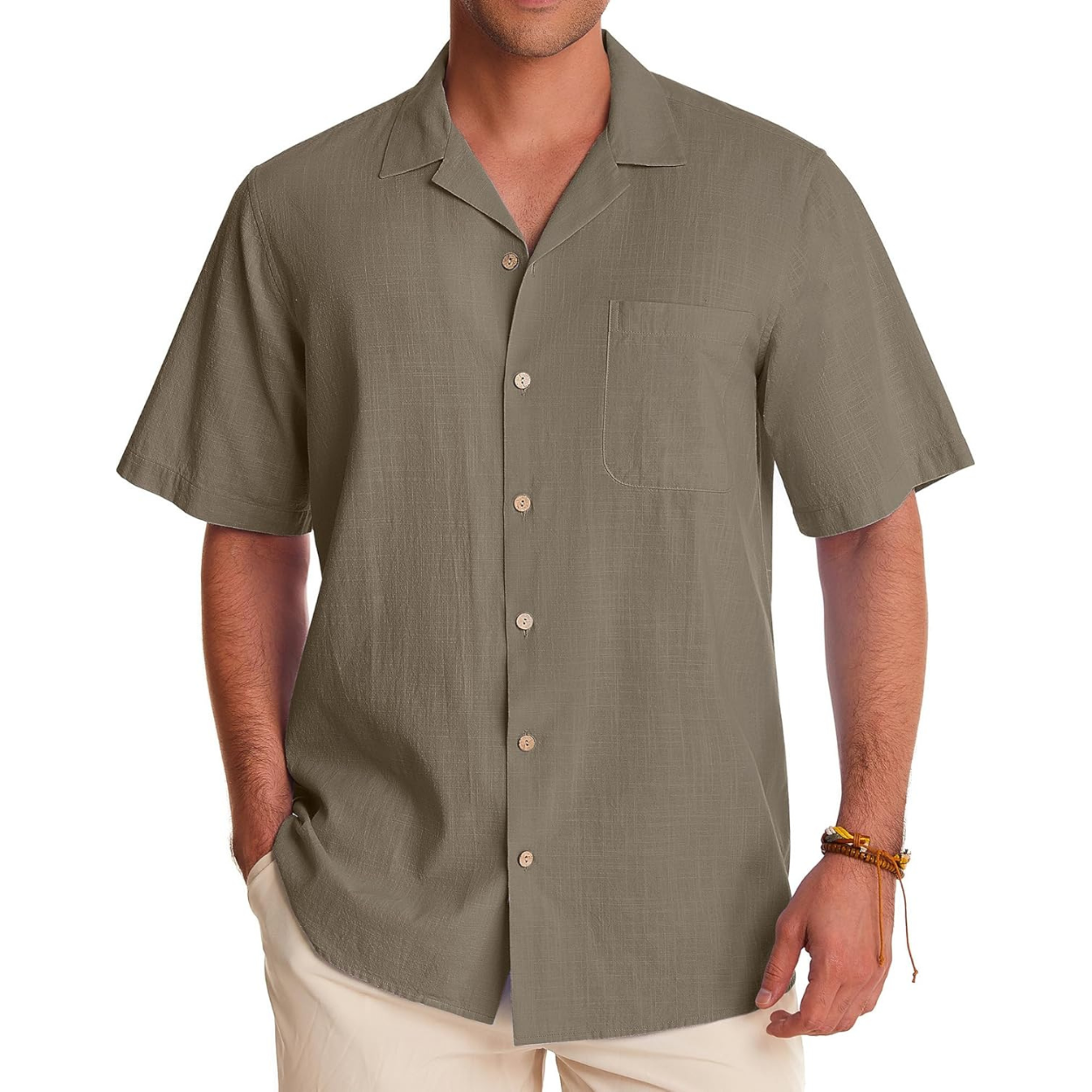 Casual Short Sleeve Hawaiian Button Down Shirt For Men