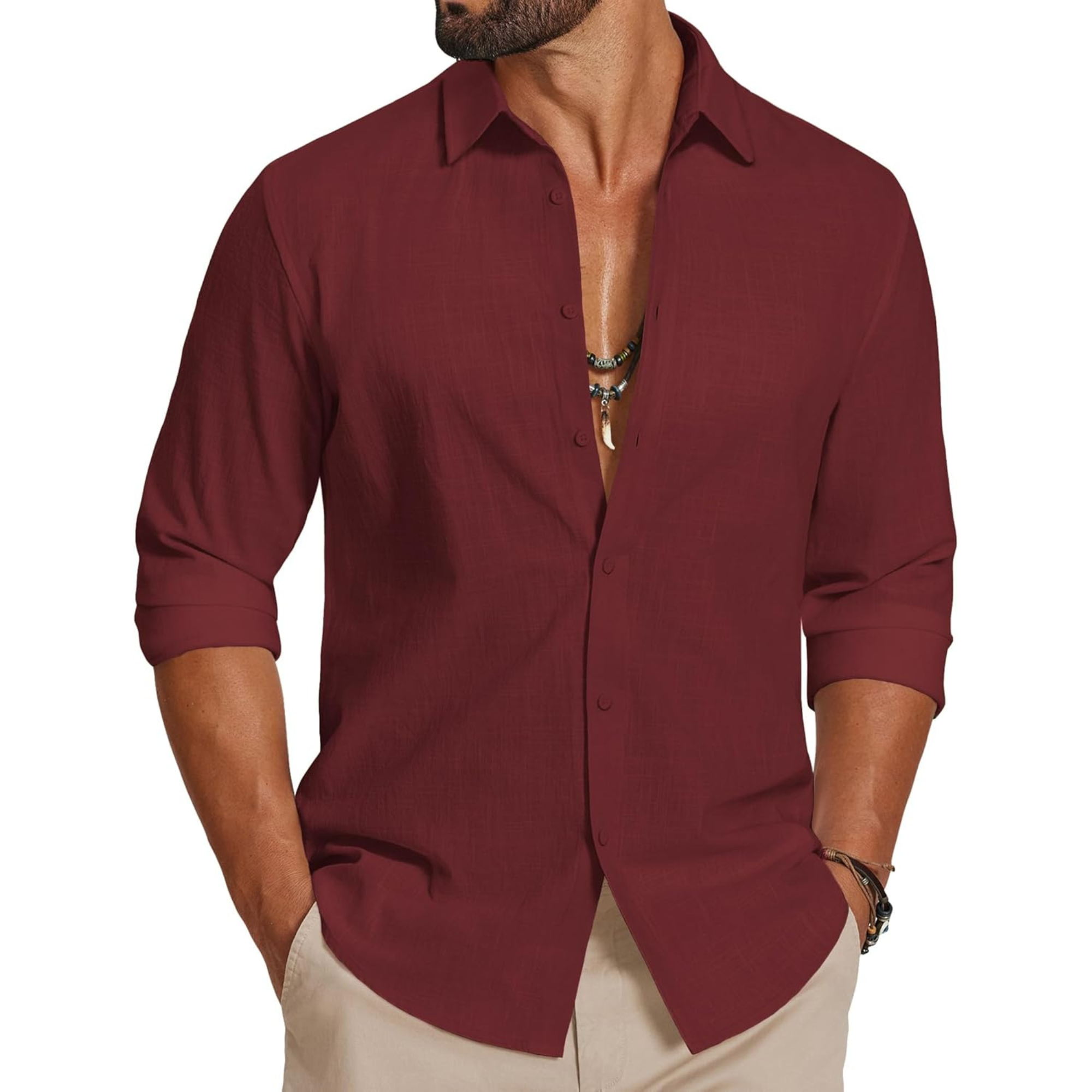 Long Sleeve Casual Linen Cotton Shirt