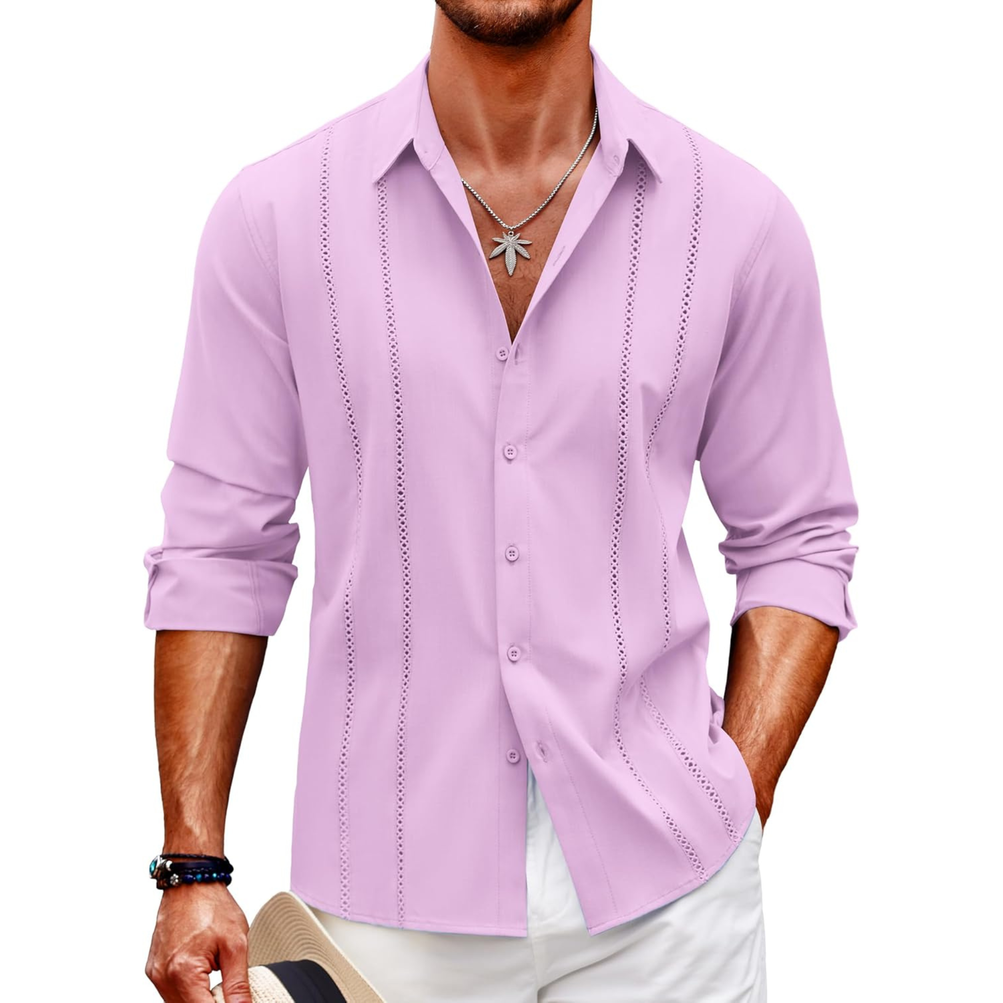 Long Sleeve Cuban Beach Button Shirt