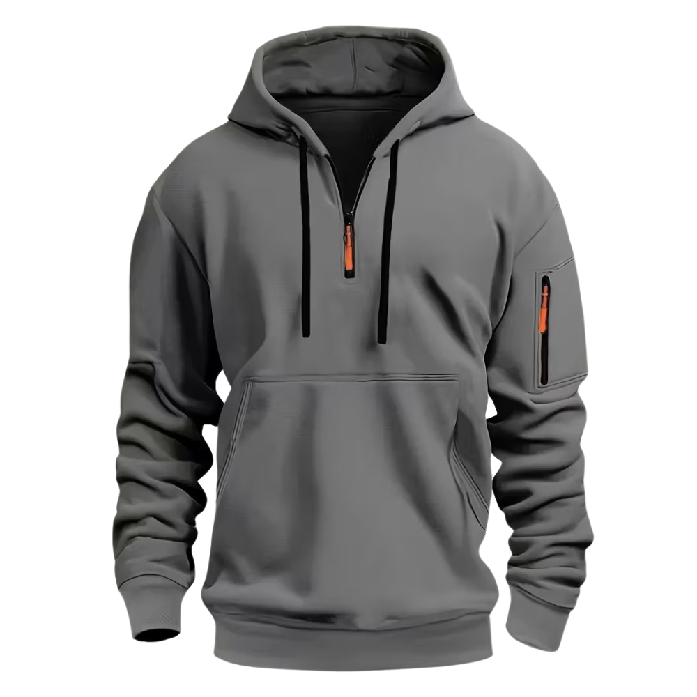 Casual Half Zip Winter Hoodie For Men