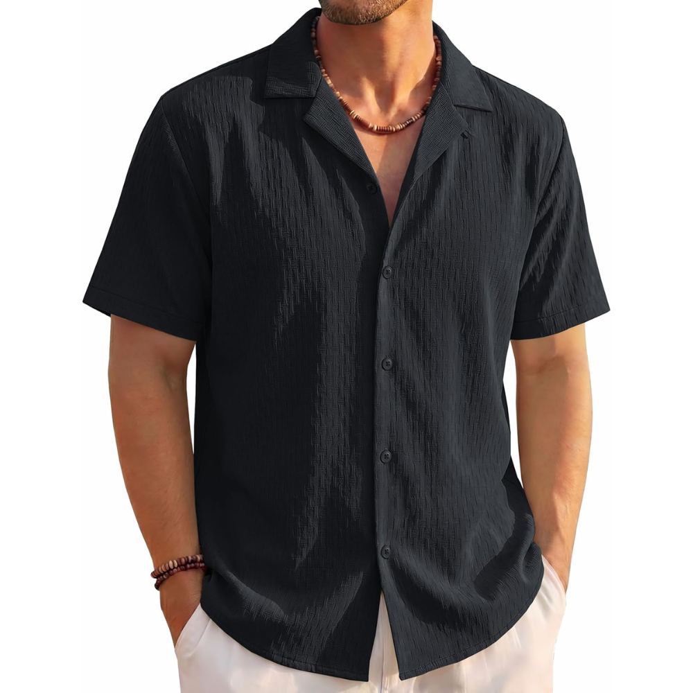 Lightweight Textured Beach Shirt For Summer