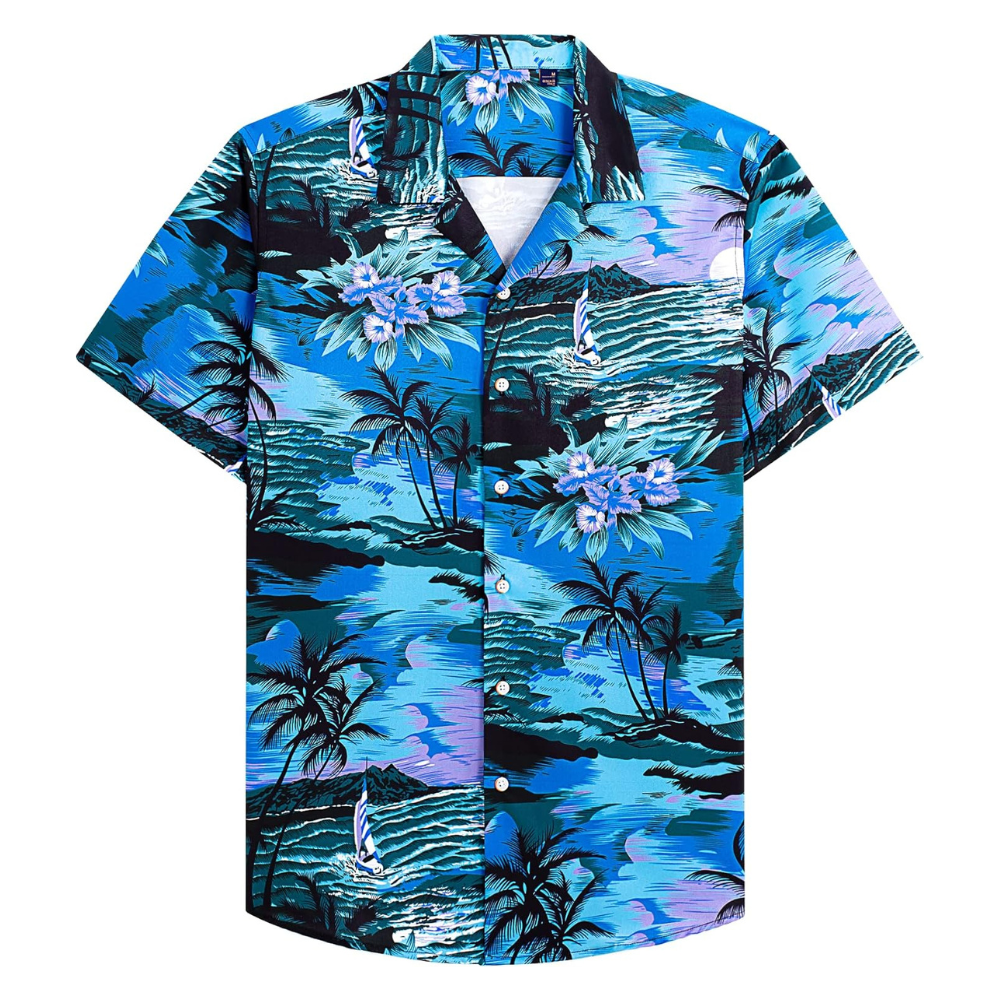 Tropical Hawaiian Casual Vacation Button Shirt