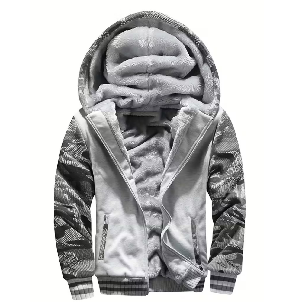 Warm Fleece Hooded Jacket For Men