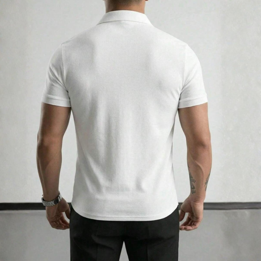Half Placket Casual Commute Short Sleeve Polo Shirt