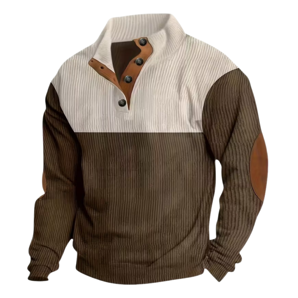 Stylish Contrast Color Long Sleeve Shirt For Men