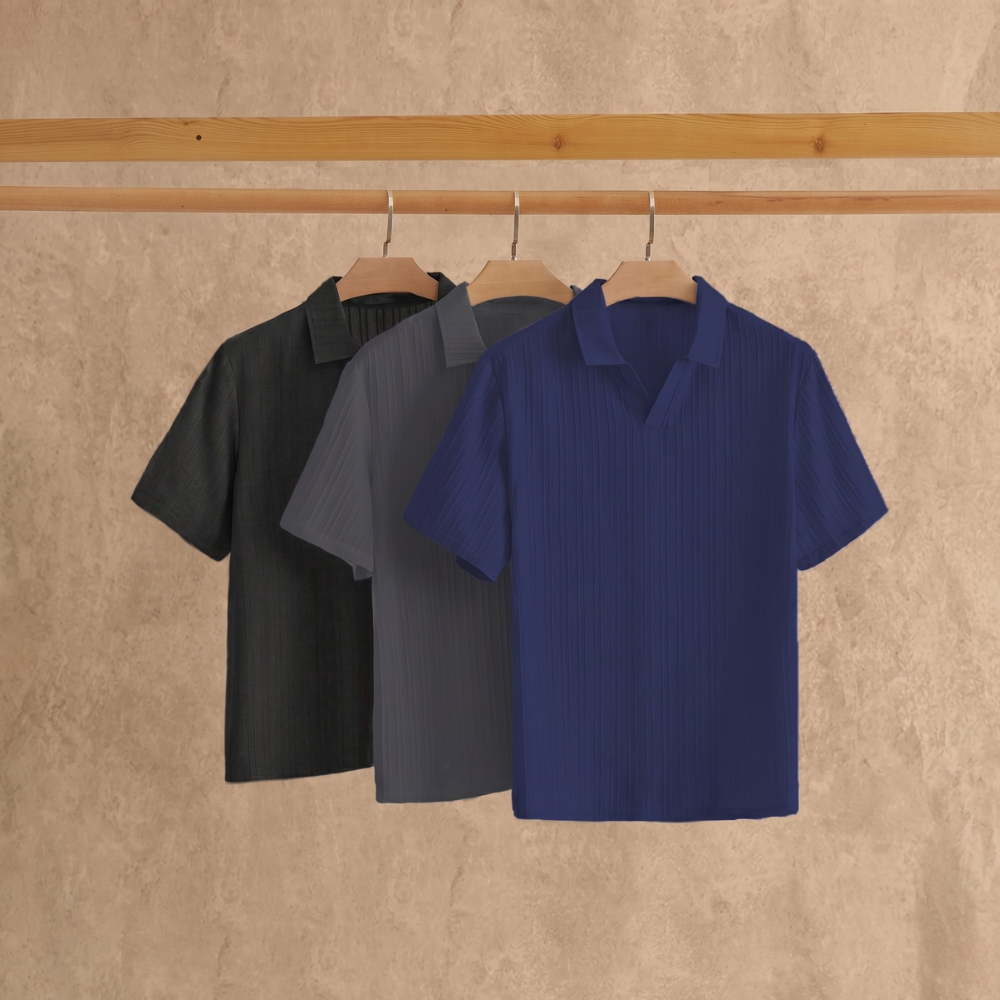 Minimalist Short Sleeve Polo Shirt Set For Men