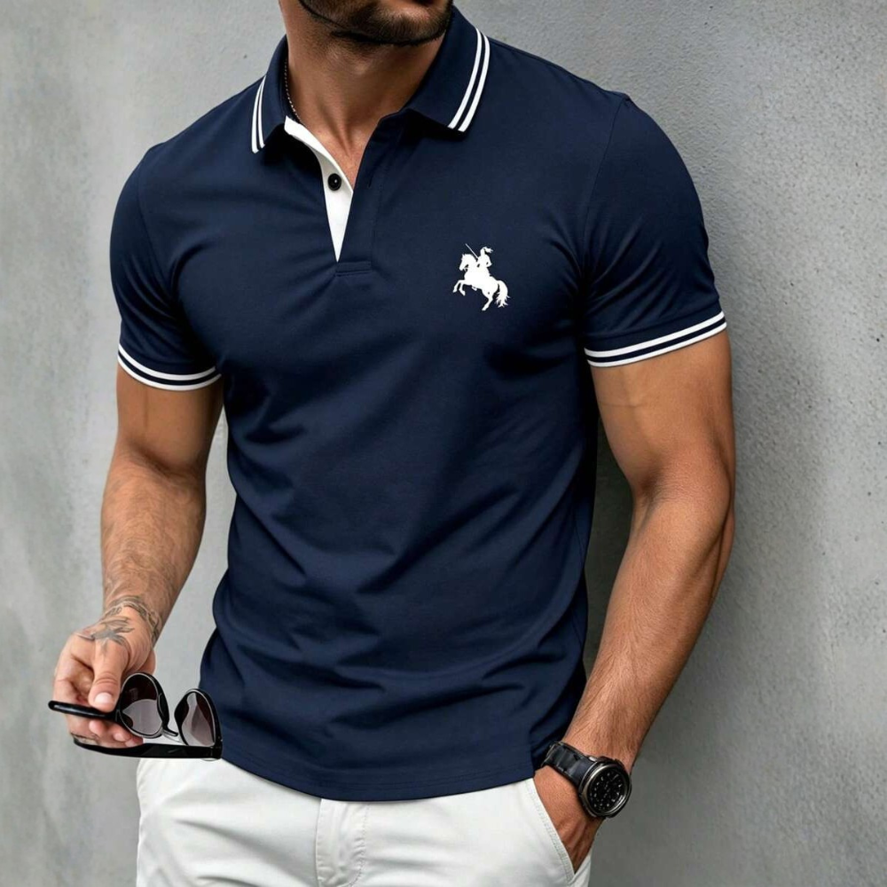 Horse Printed Casual Golf Shirt For Men