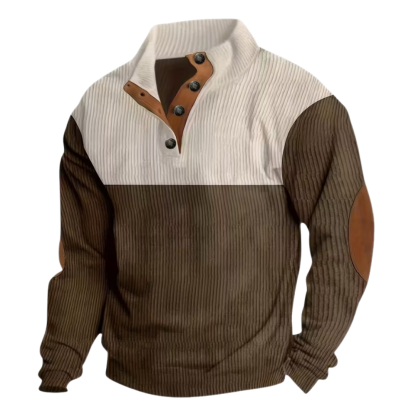 Stylish Contrast Color Long Sleeve Shirt For Men