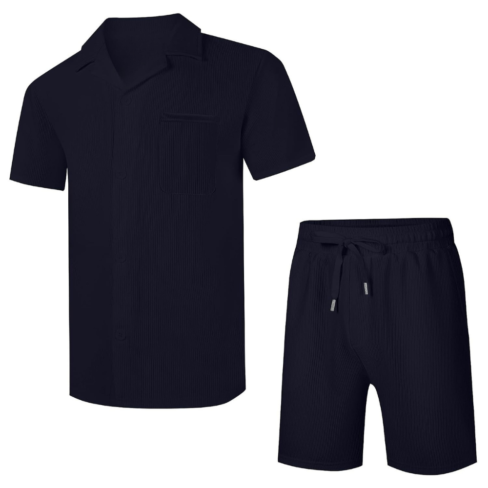 Casual Summer Beach Shorts and Shirt Set Men