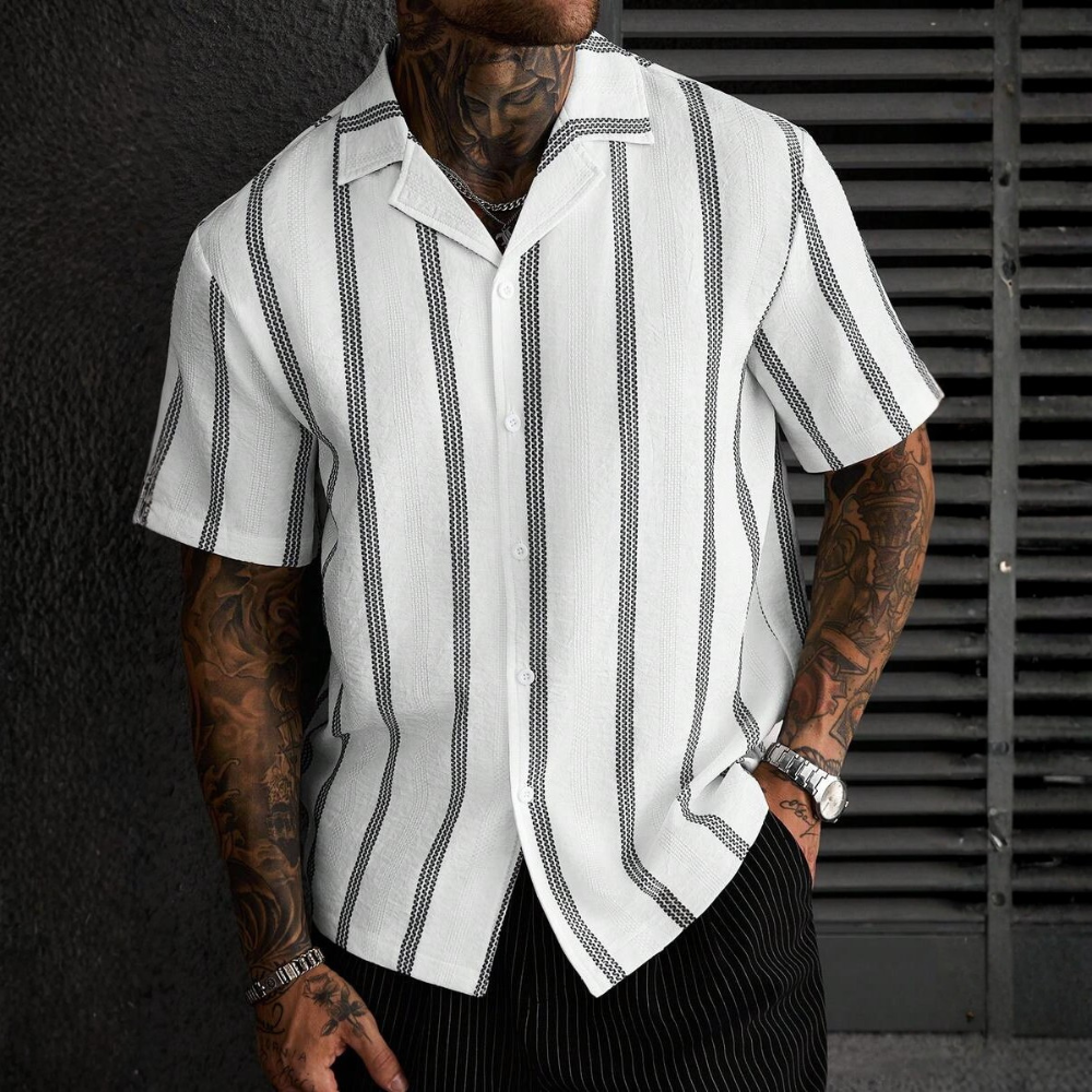 Casual Knit Jacquard Versatile Loose Shirt For Men