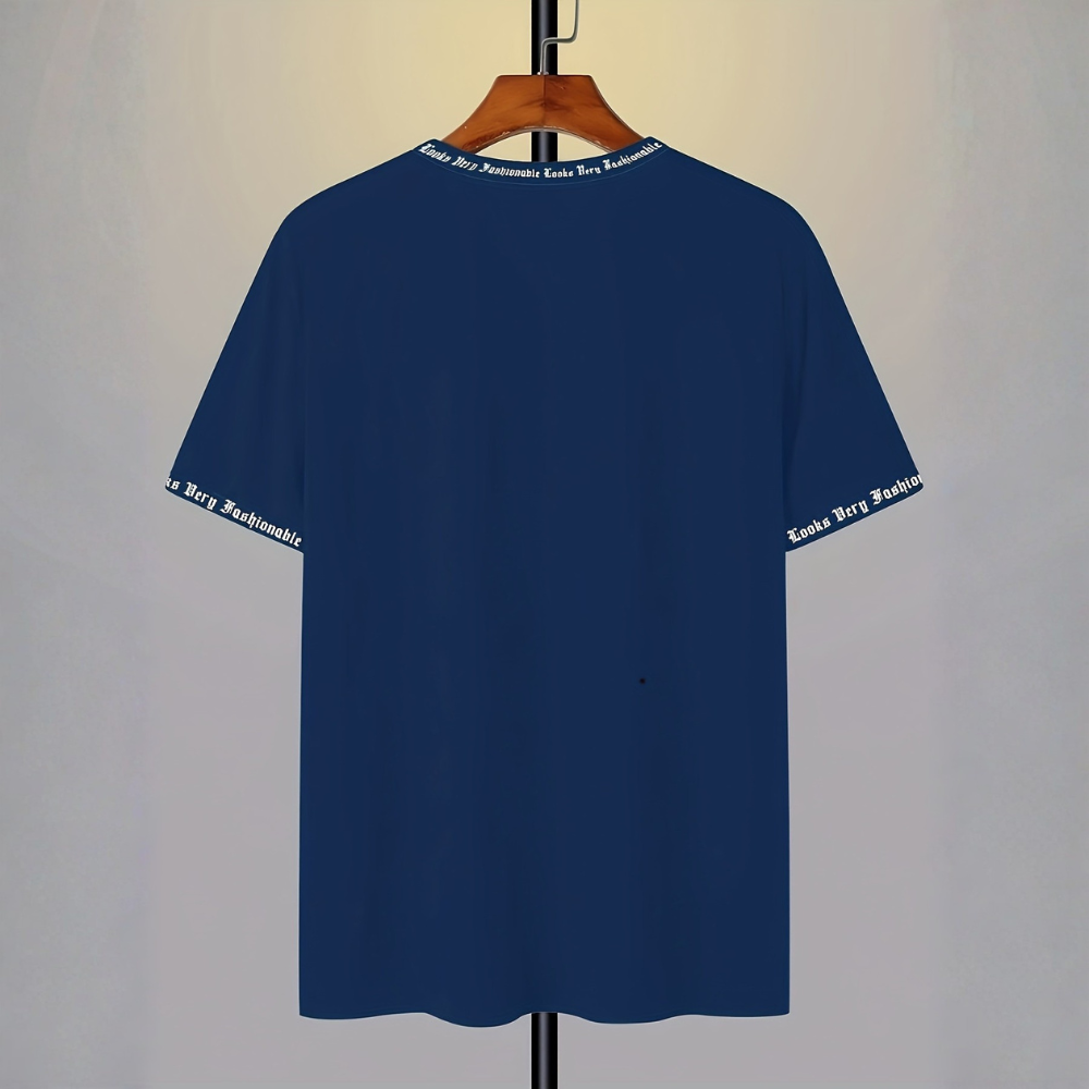Casual Summer Short Sleeve Round Neck T Shirt For Men
