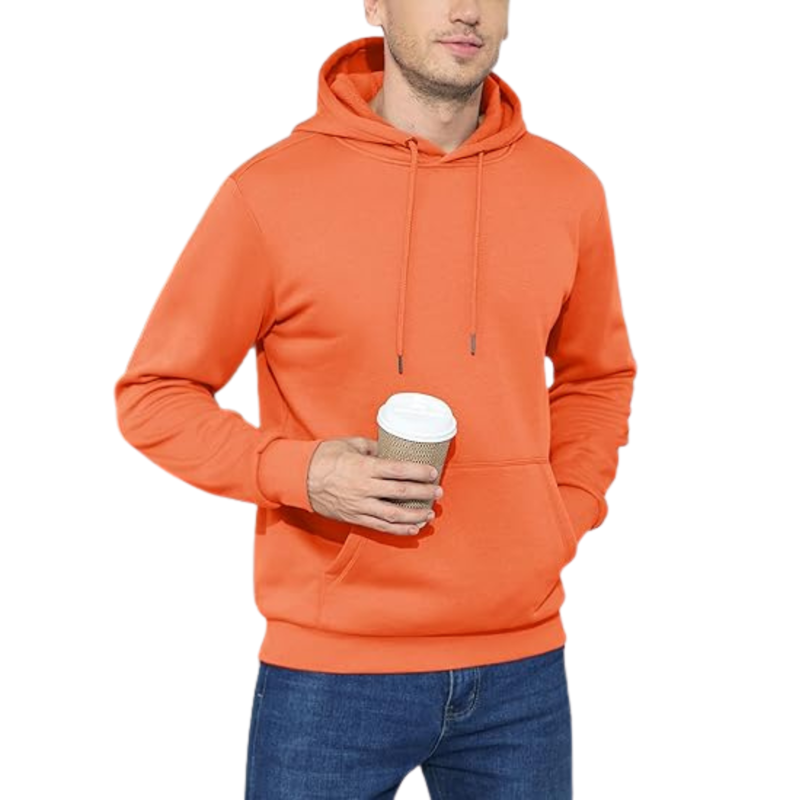 Fleece Lined Athletic Pullover Hoodie With Kangaroo Pocket
