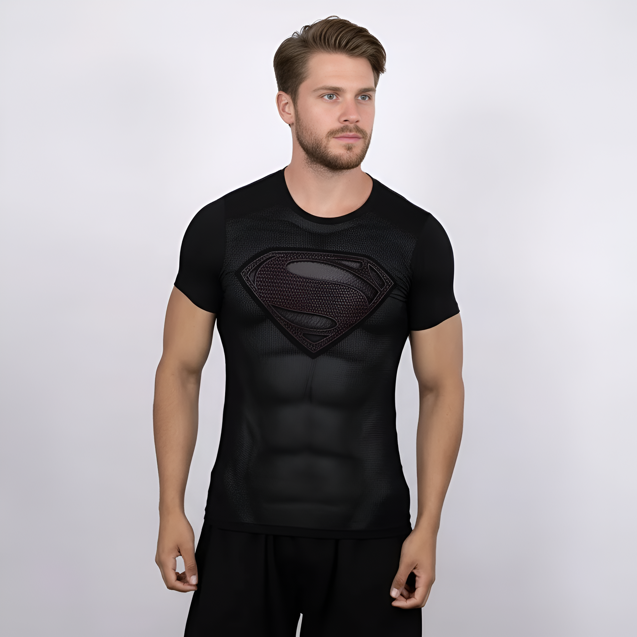 Superhero Design Compression Shirt Set For Gym And Training