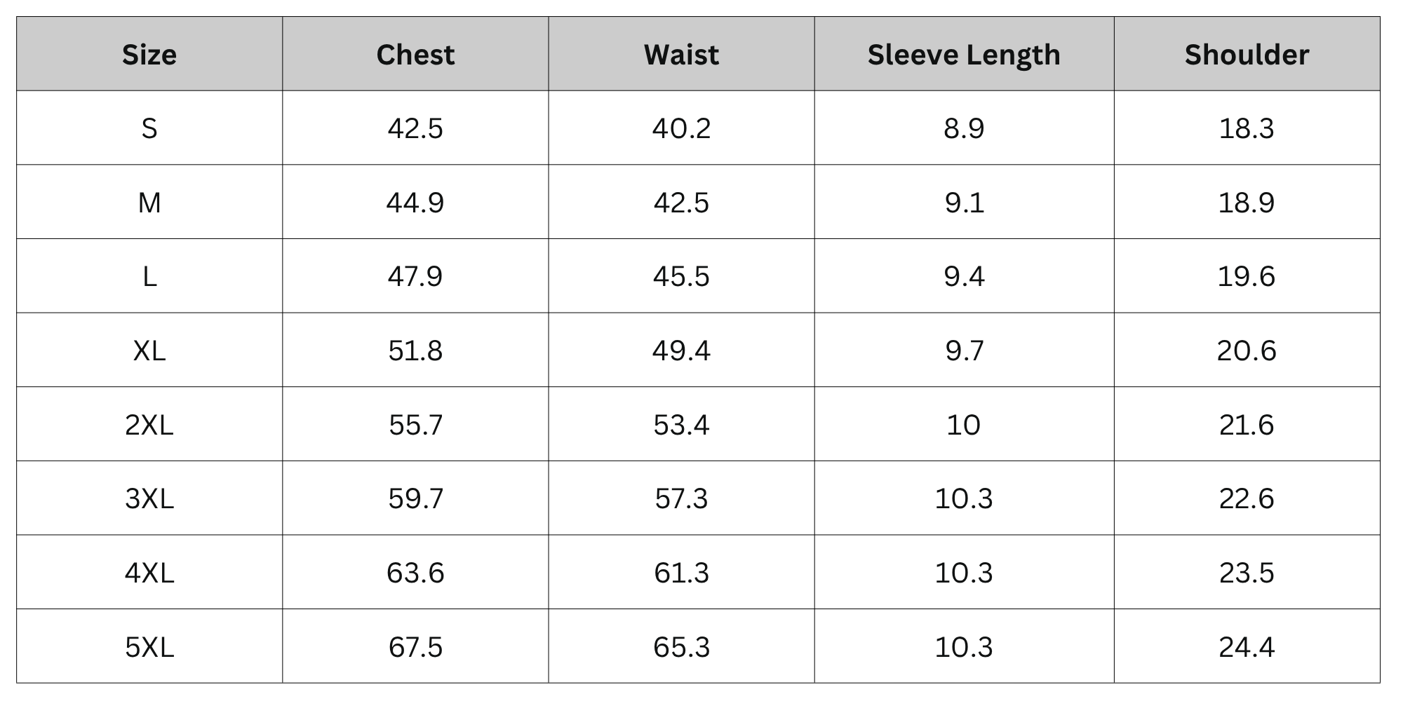 Size Chart