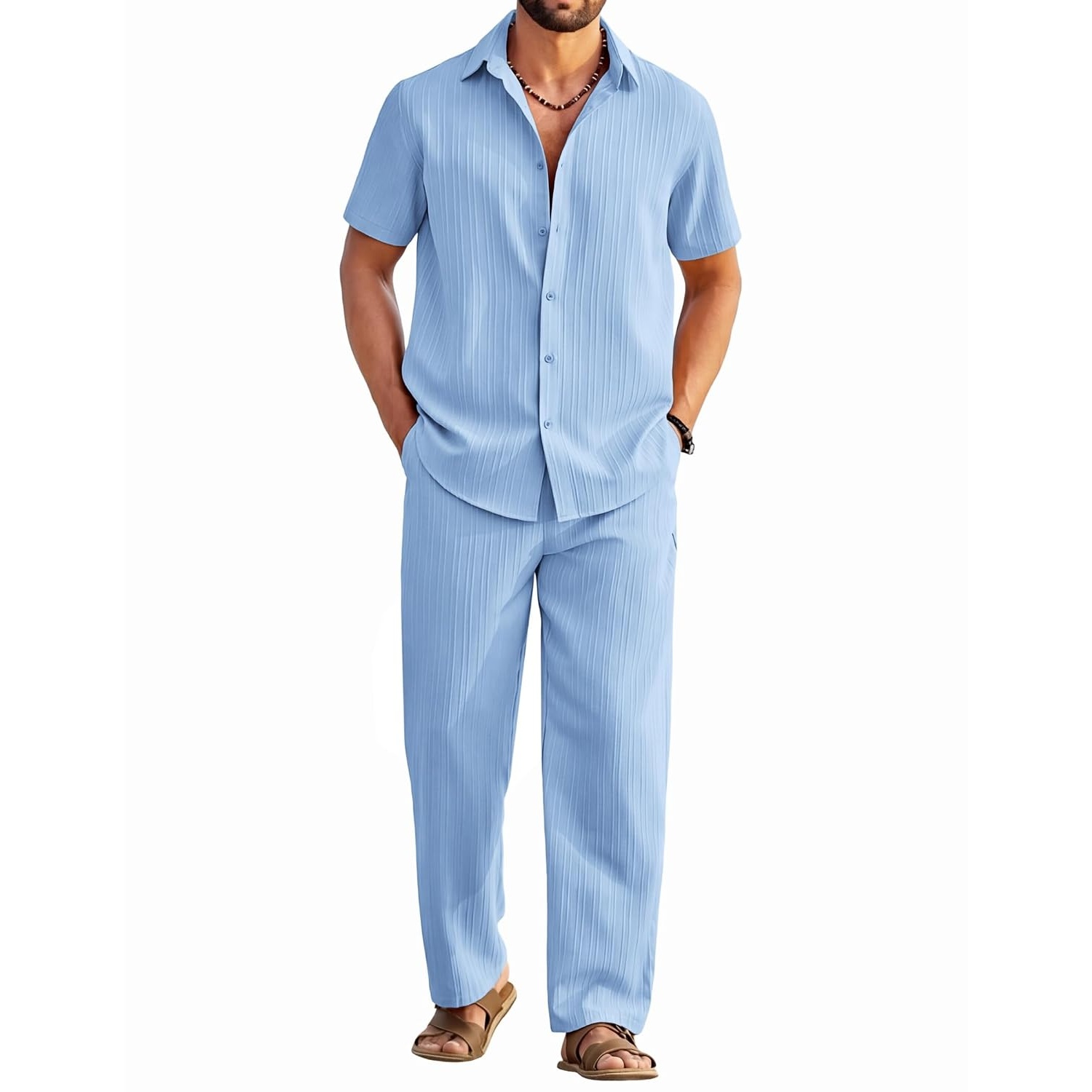Casual Summer Beach Pants And Shirt Set Shirt Set For Men