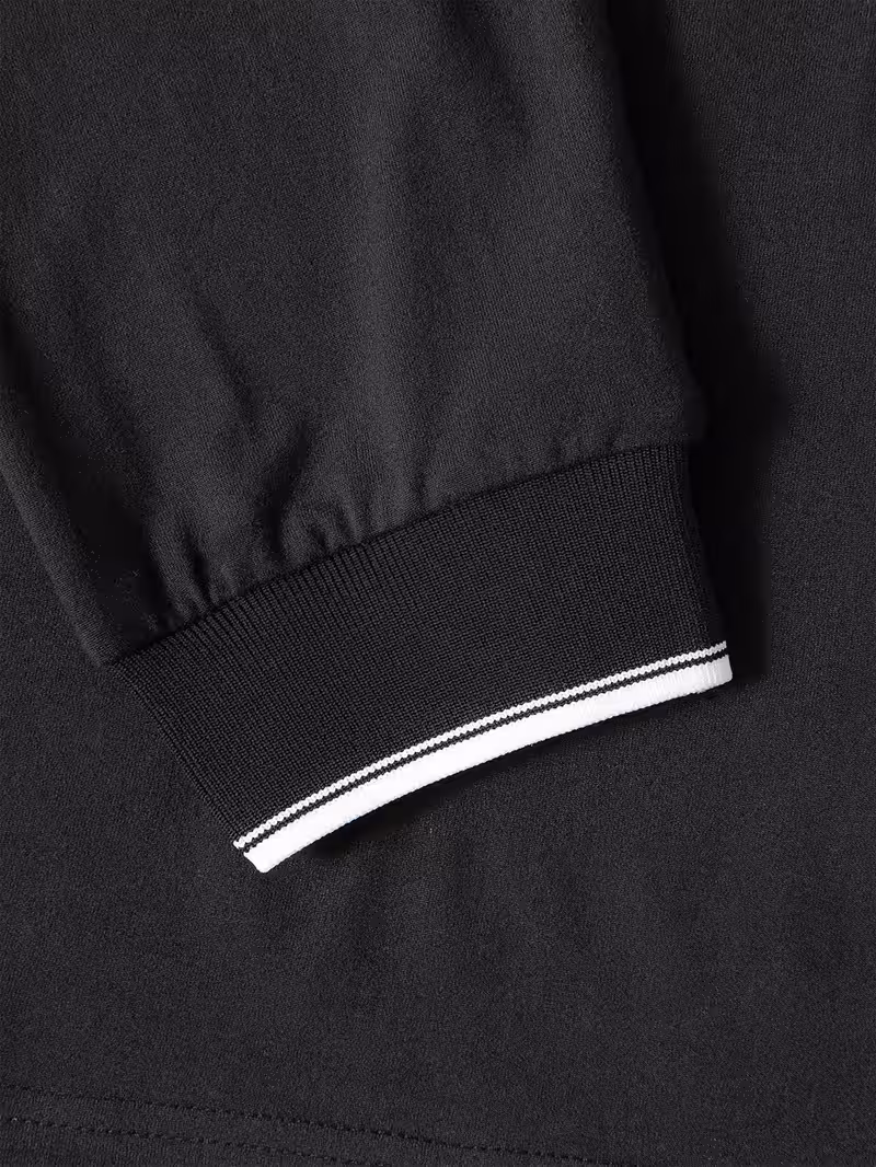 simple and stylish youth mens casual chicago letter graphic print long sleeve t shirt polyester fiber breathable and sweat wicking black 2