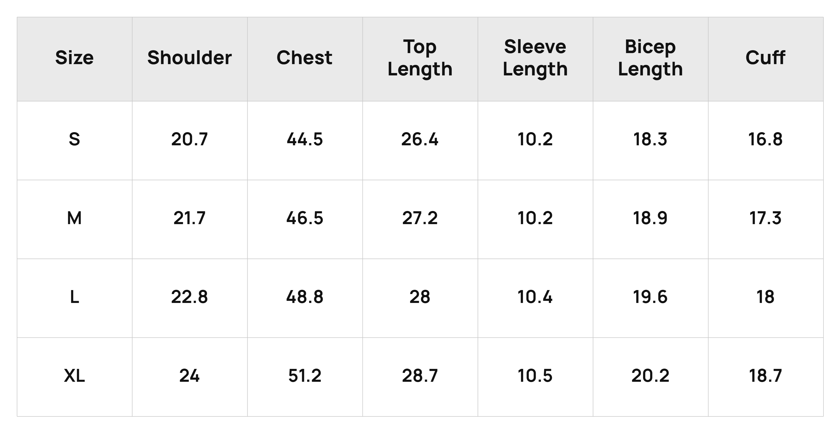 Size Chart
