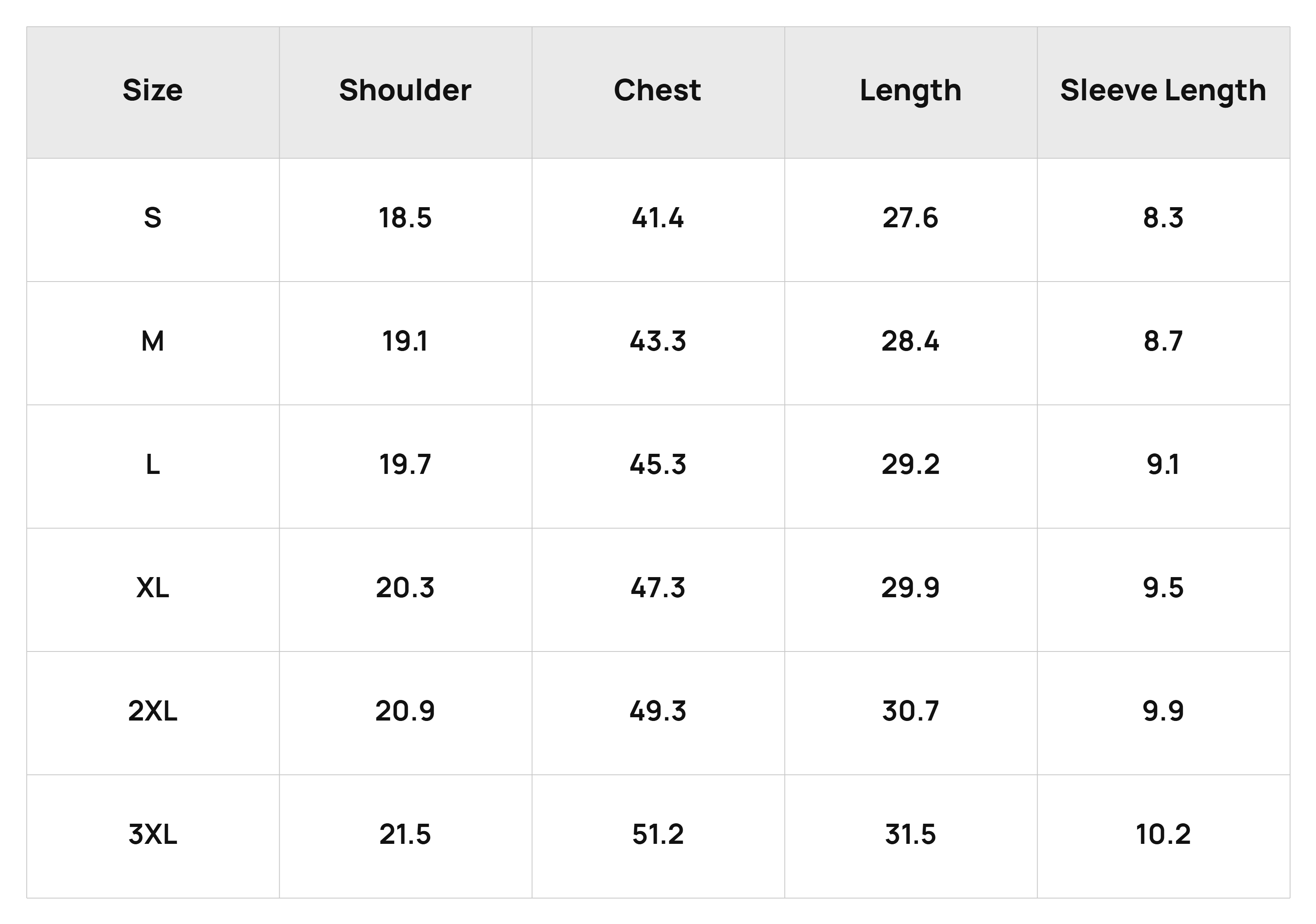Size Chart