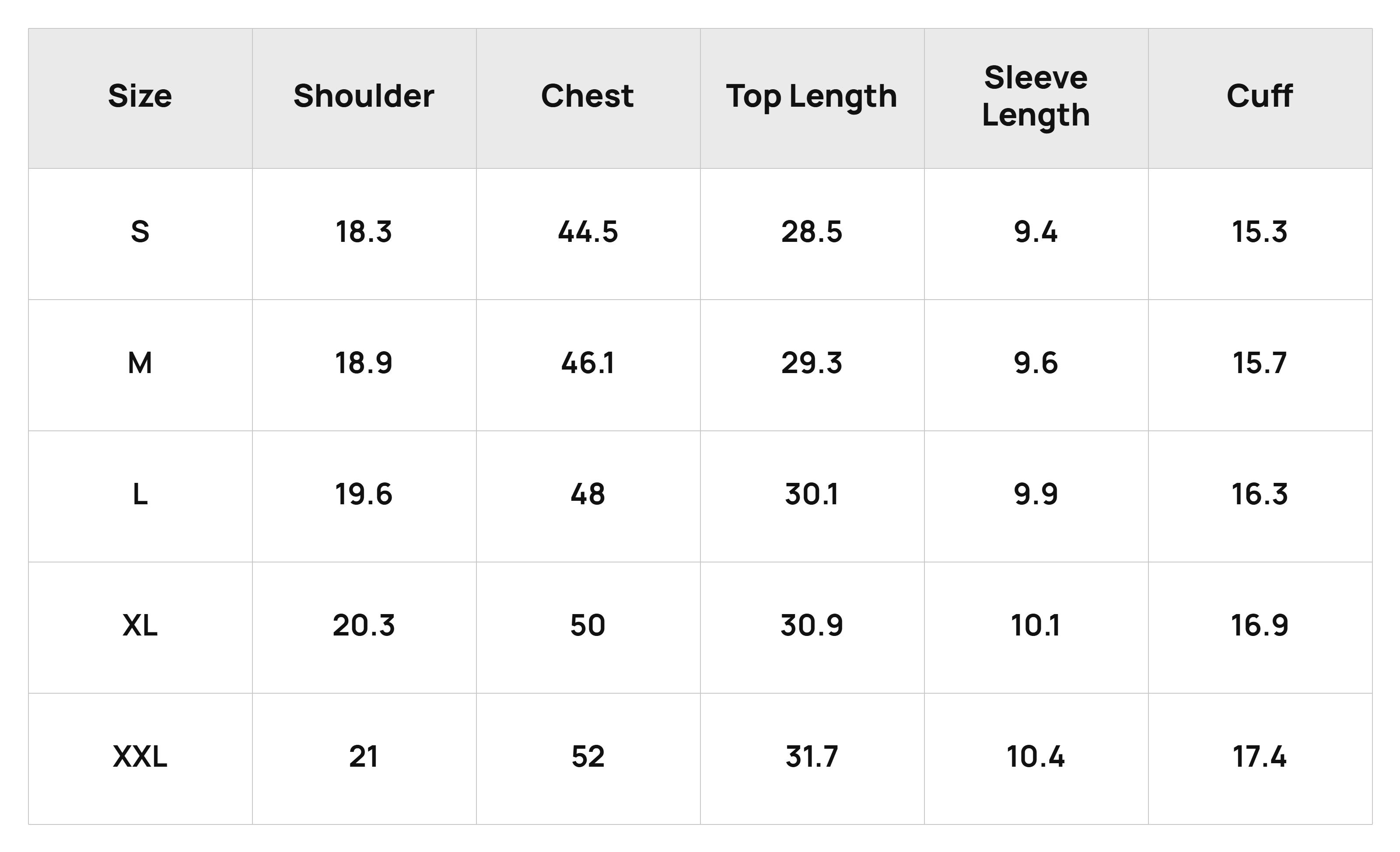 Size Chart