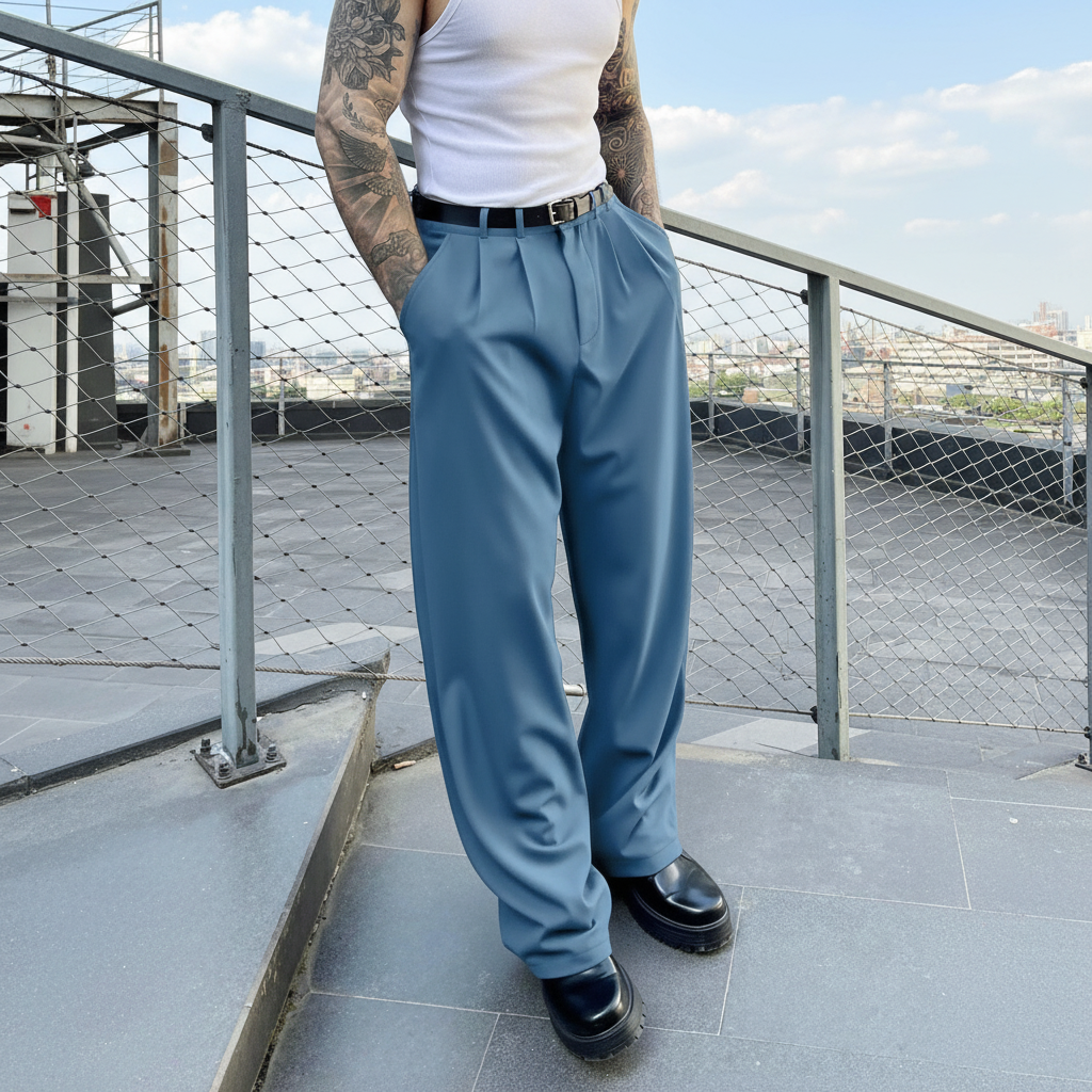 Designer Dress Suit Pants With Draping Style For Men