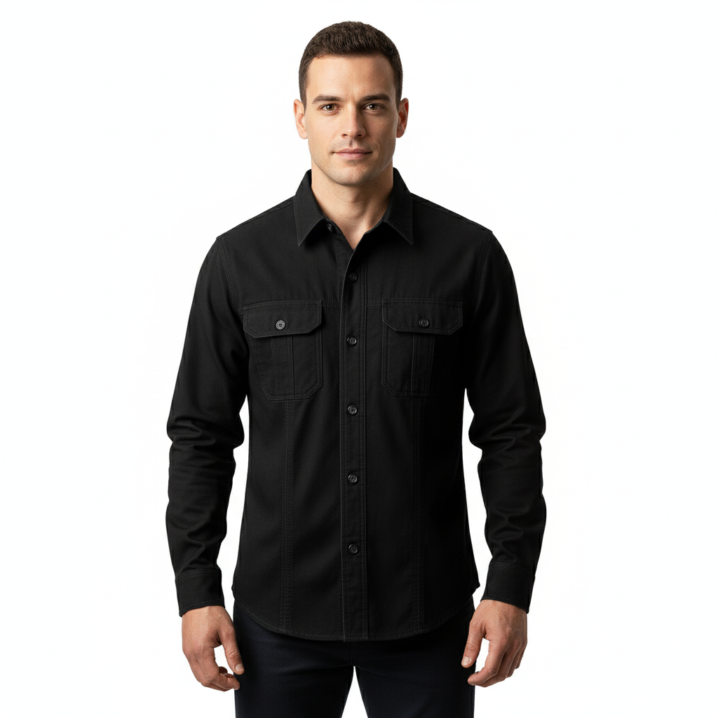 Utility Shirt With Front Button For Men