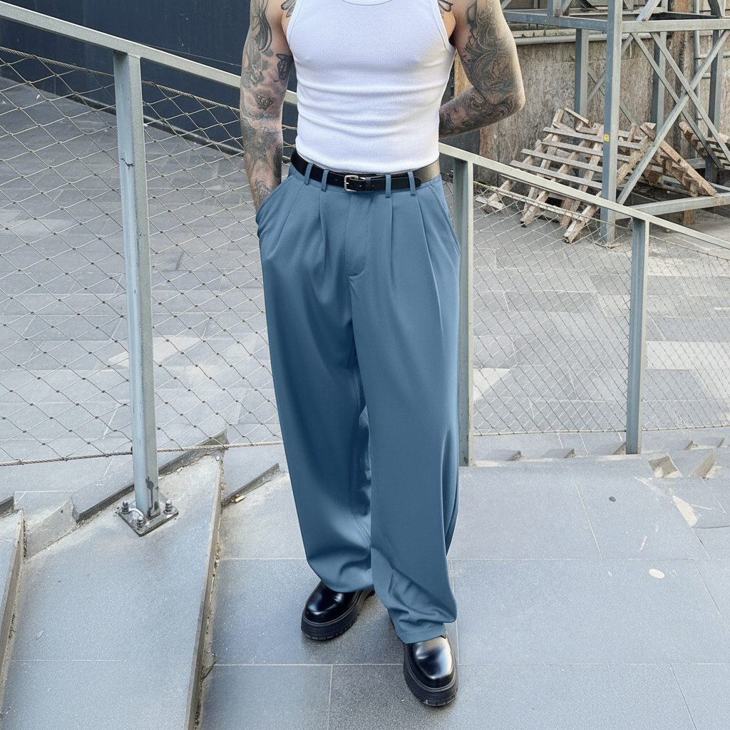 Designer Dress Suit Pants With Draping Style For Men