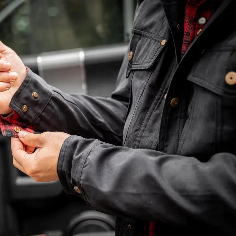 Flannel Lined Shacket Plaid Twill Jacket